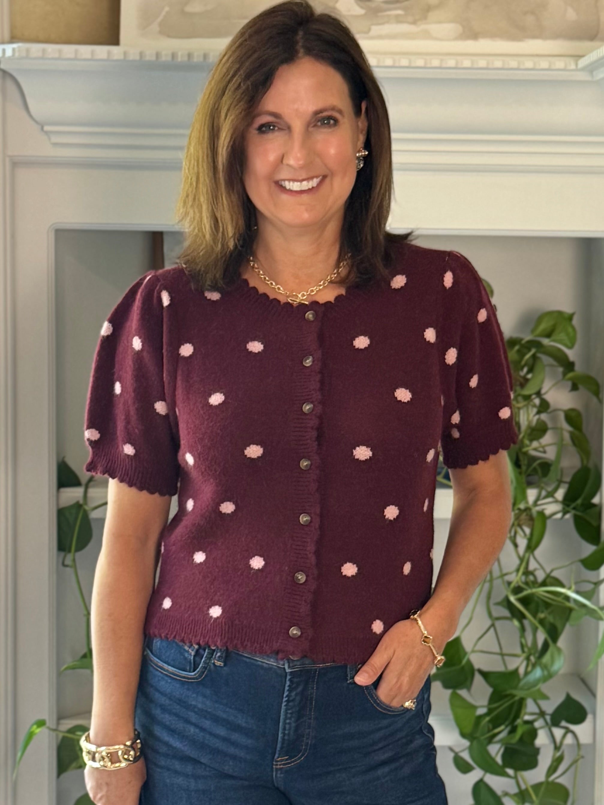 Fall for Polka Knit Top