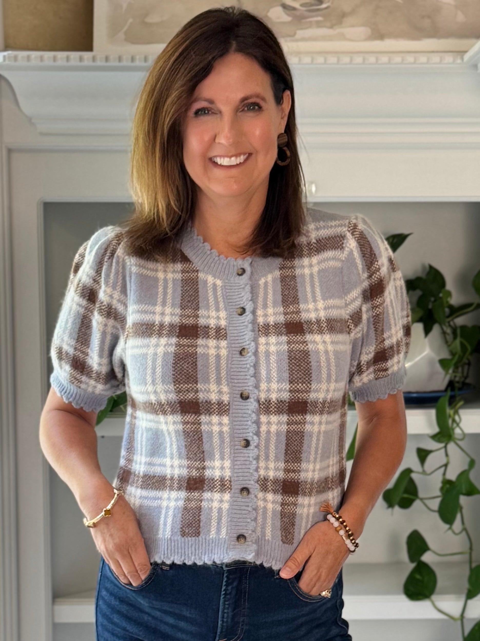 Fall for Plaid Knit Top