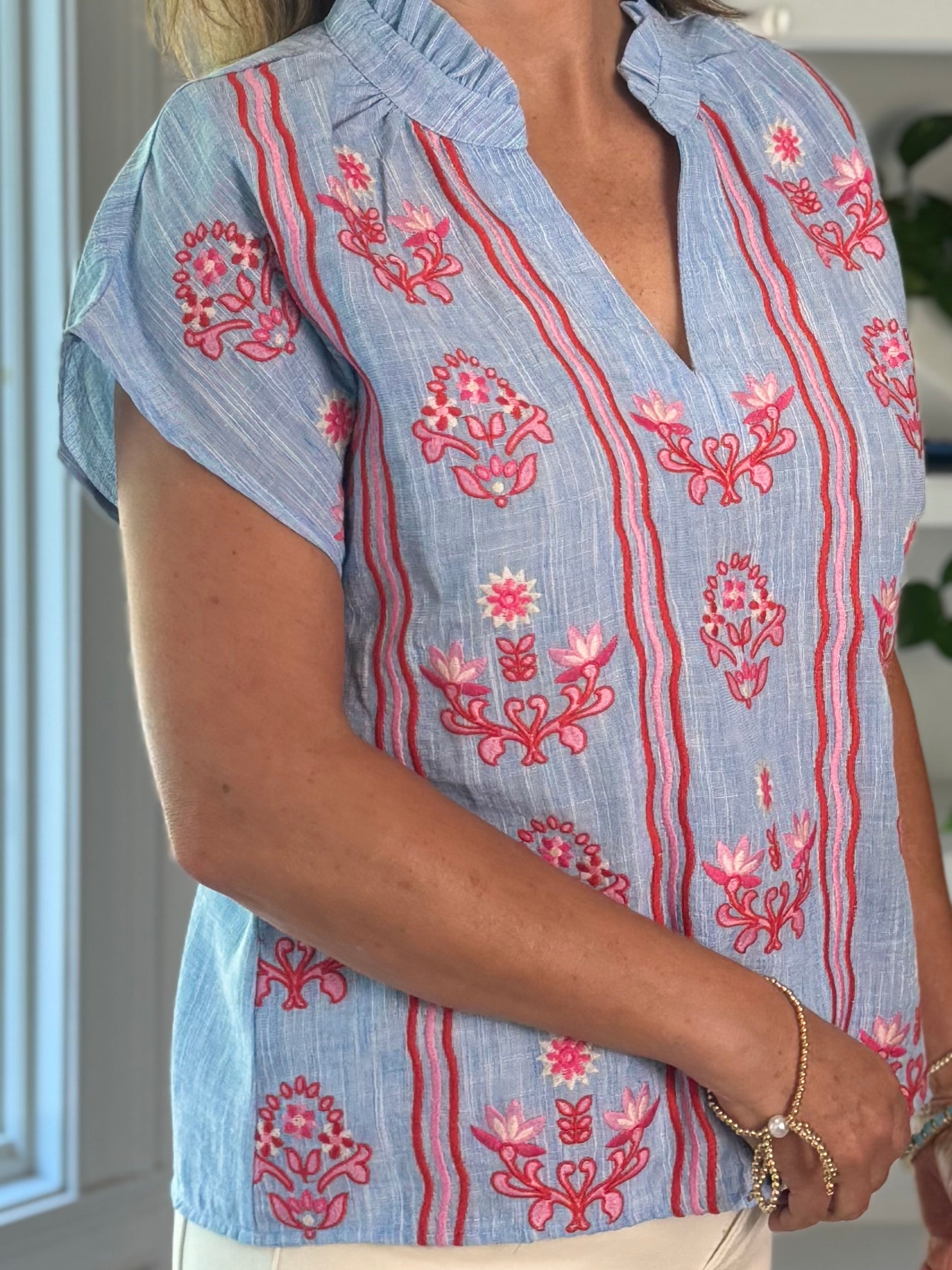 THML Cabana Embroidered Top