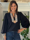 Plaid Perspective Contrast Top
