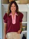 Playful Trim Contrast Top