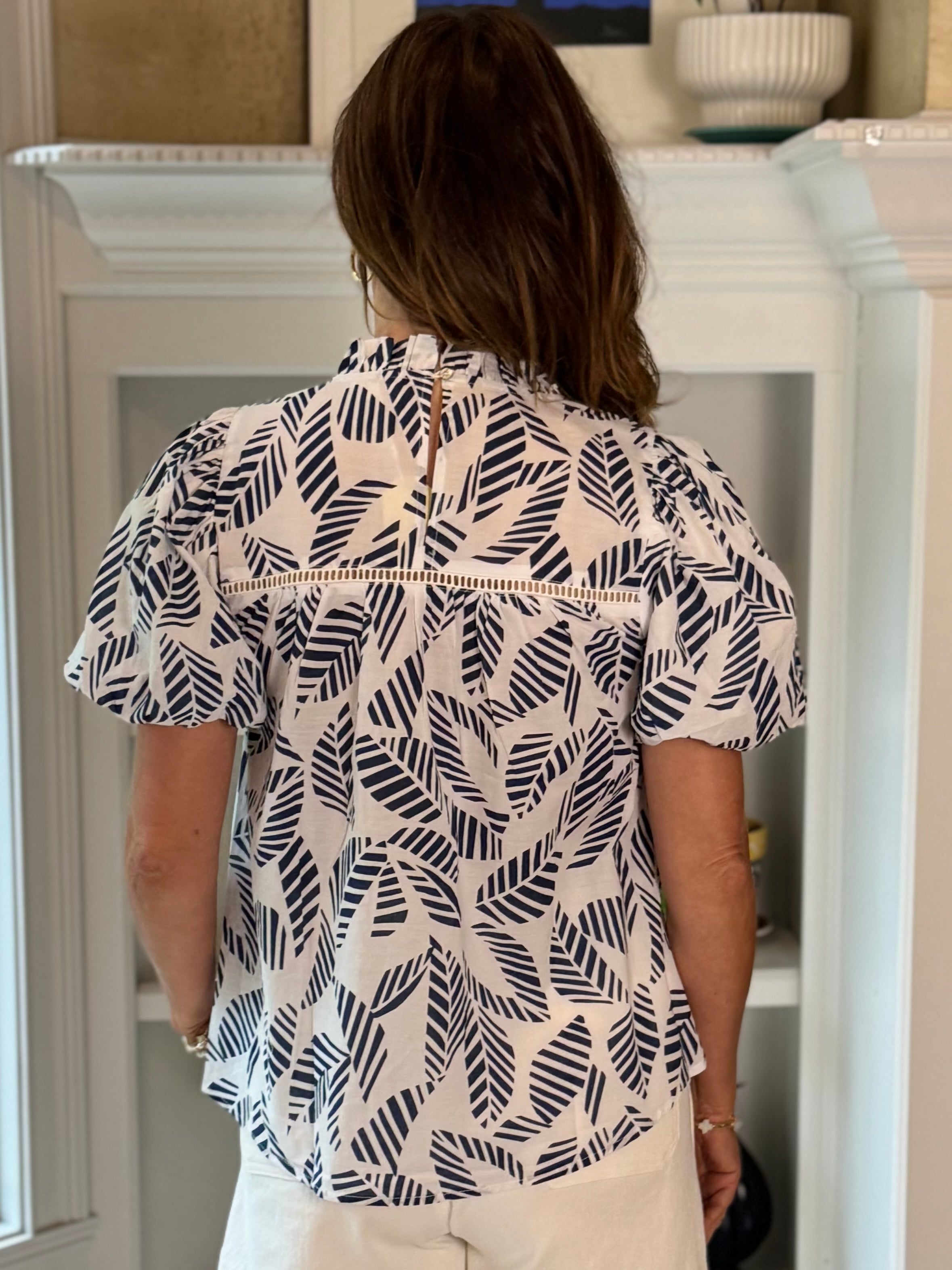 Blue Palm Top