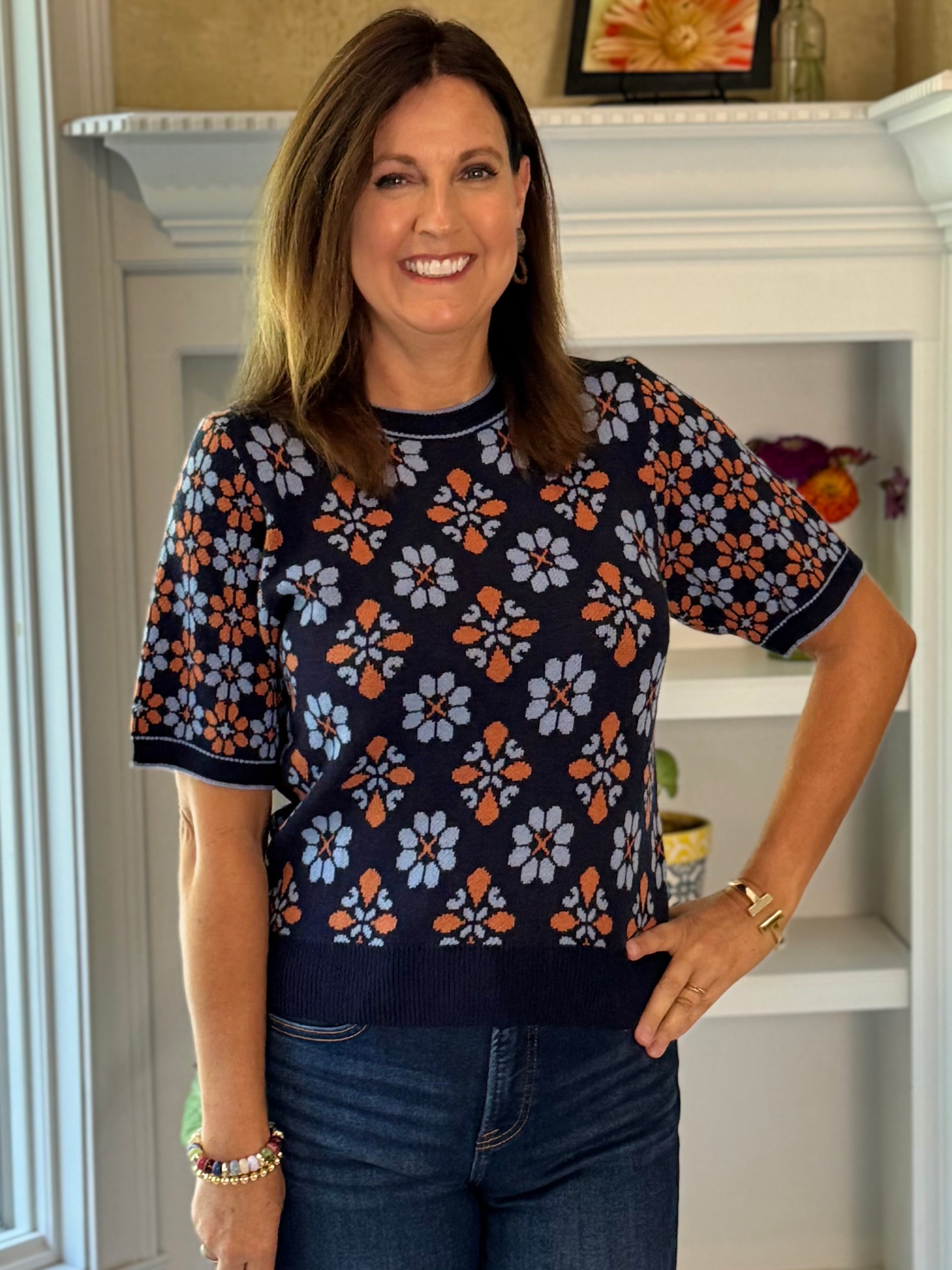Mosaic Knit Top