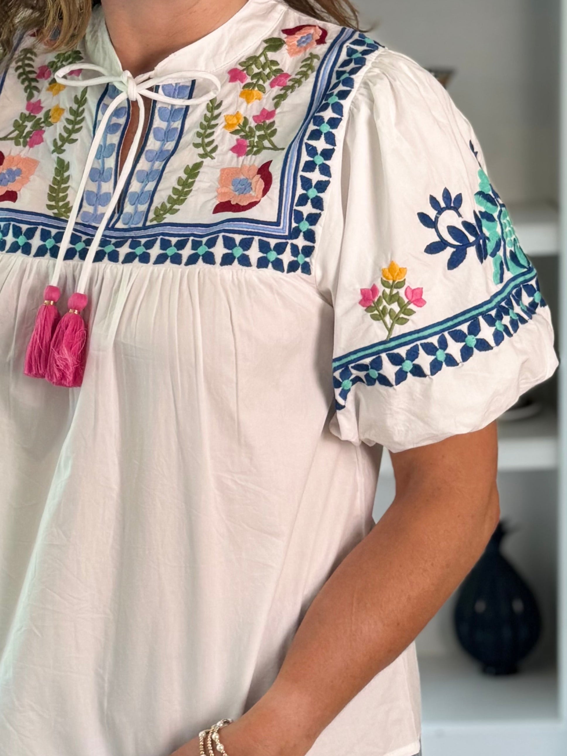 THML Paradise Embroidered Top