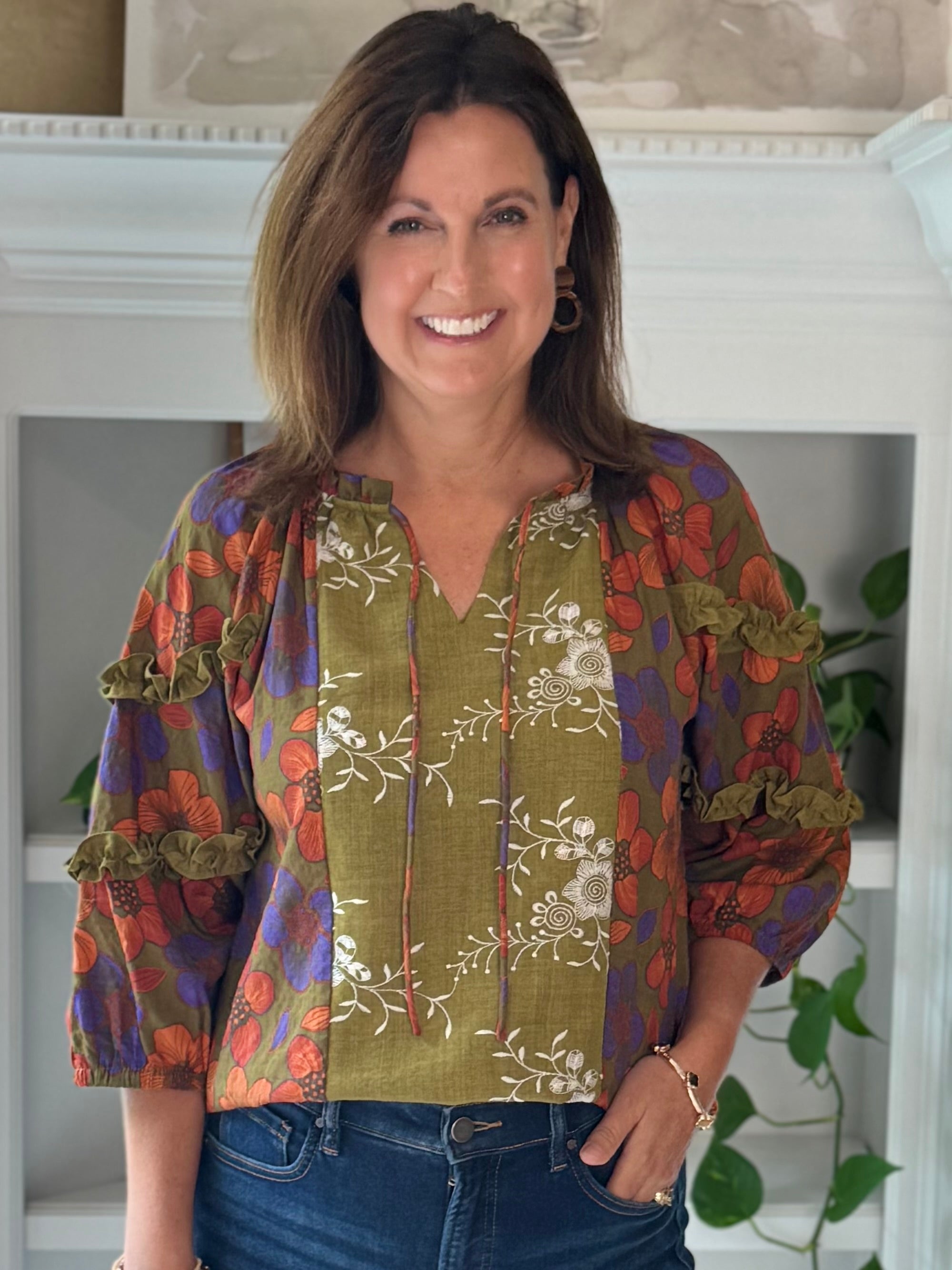 Autumn Collage Floral Top