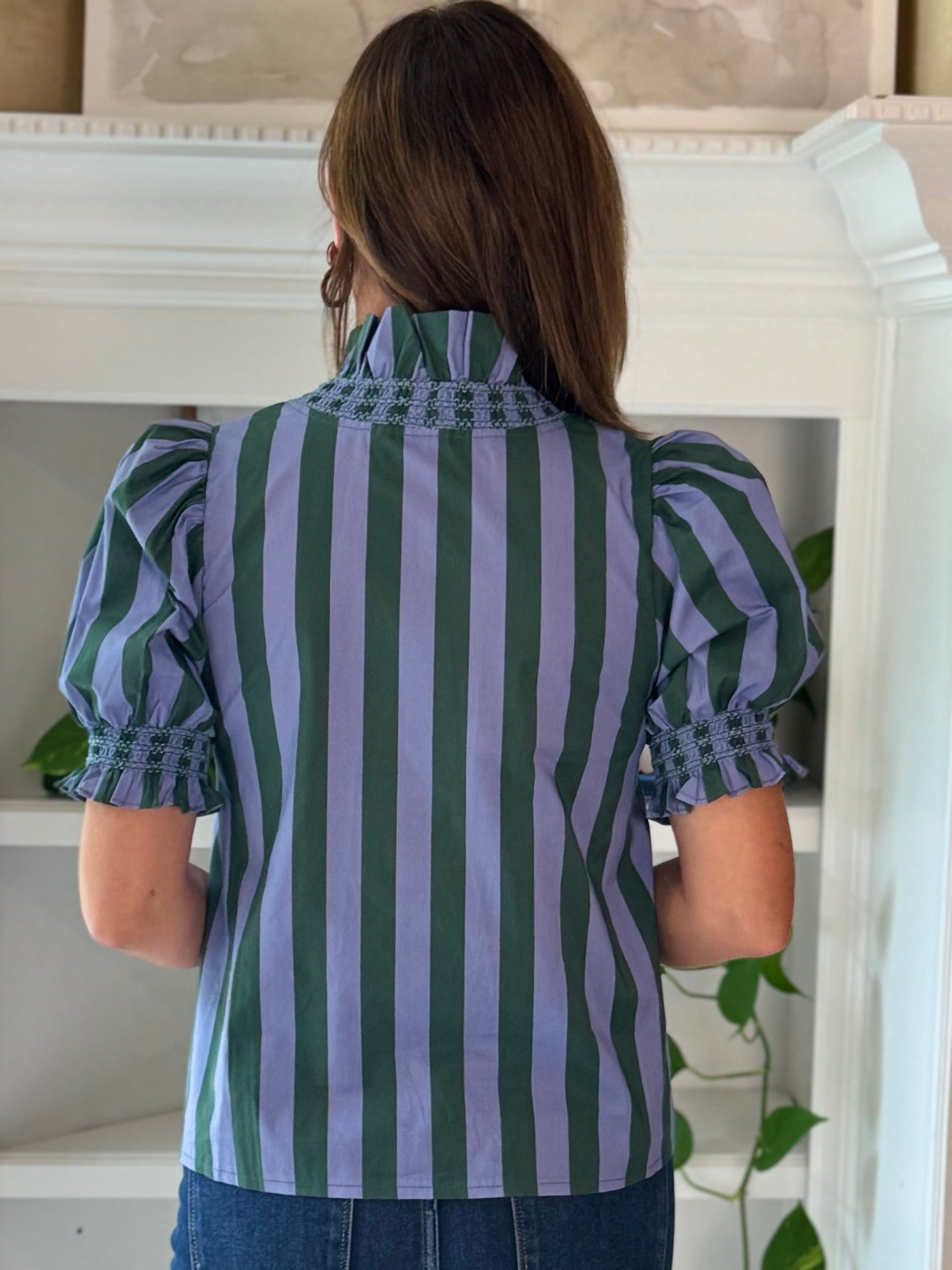 Love at First Stripe Top - Blue/Green
