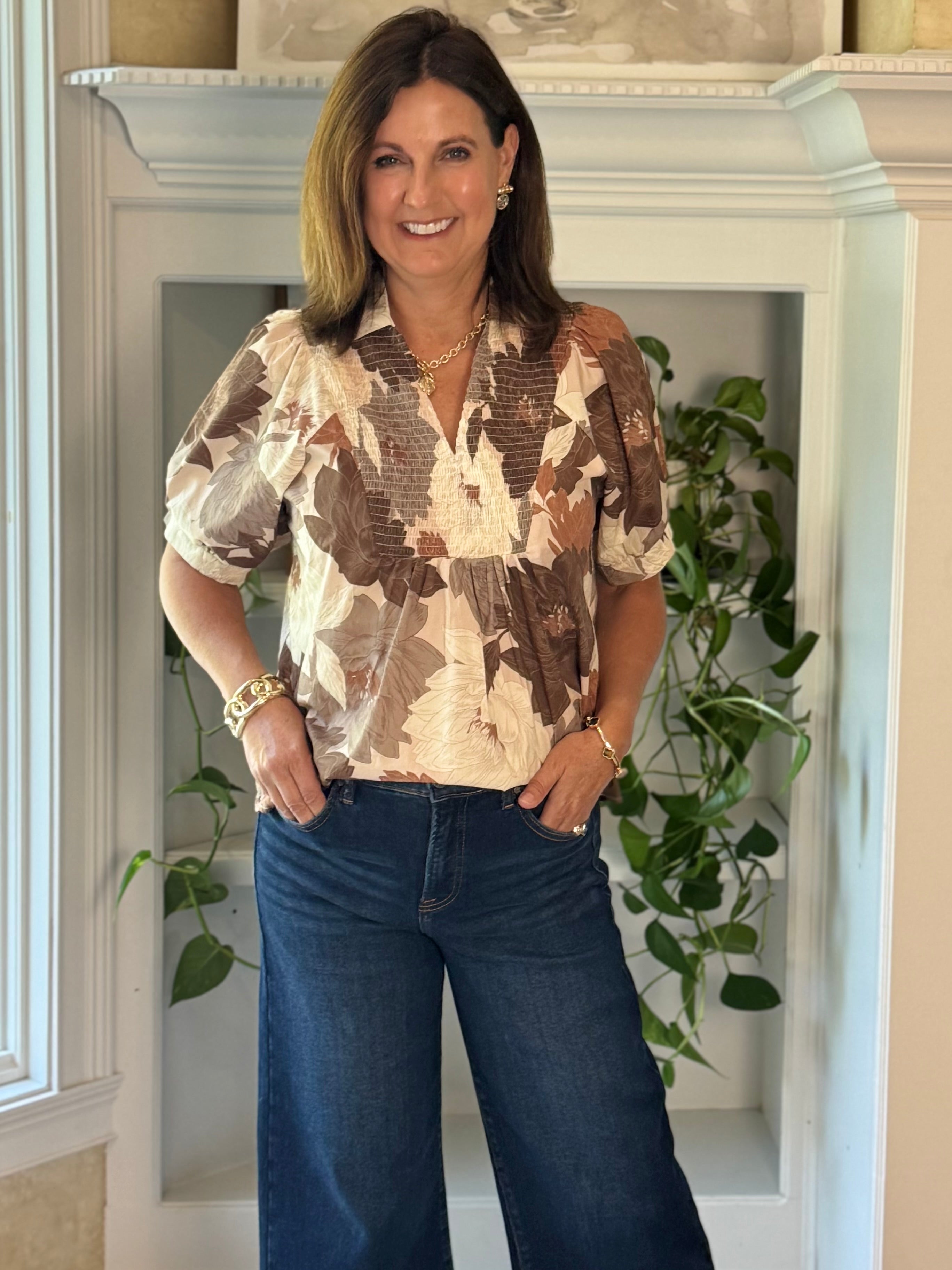 Art of Autumn Floral Top