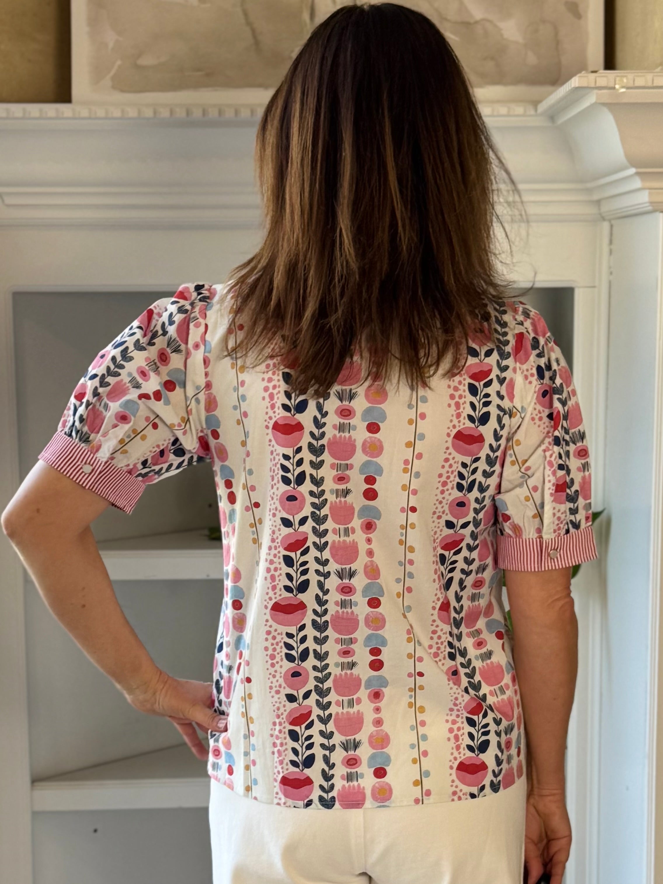 Playful Petals Contrast Top