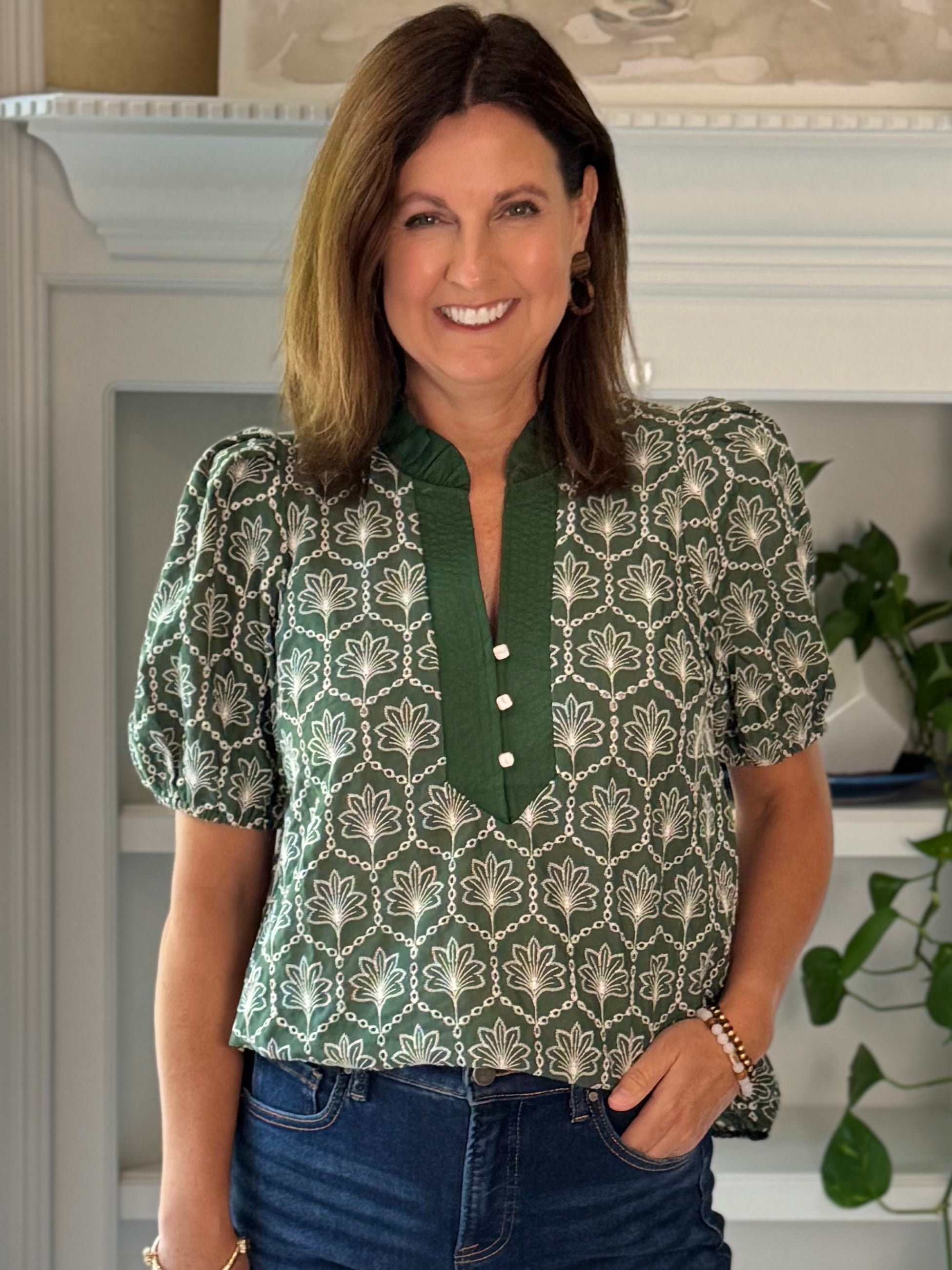 Hunter Elegance Embroidered Top