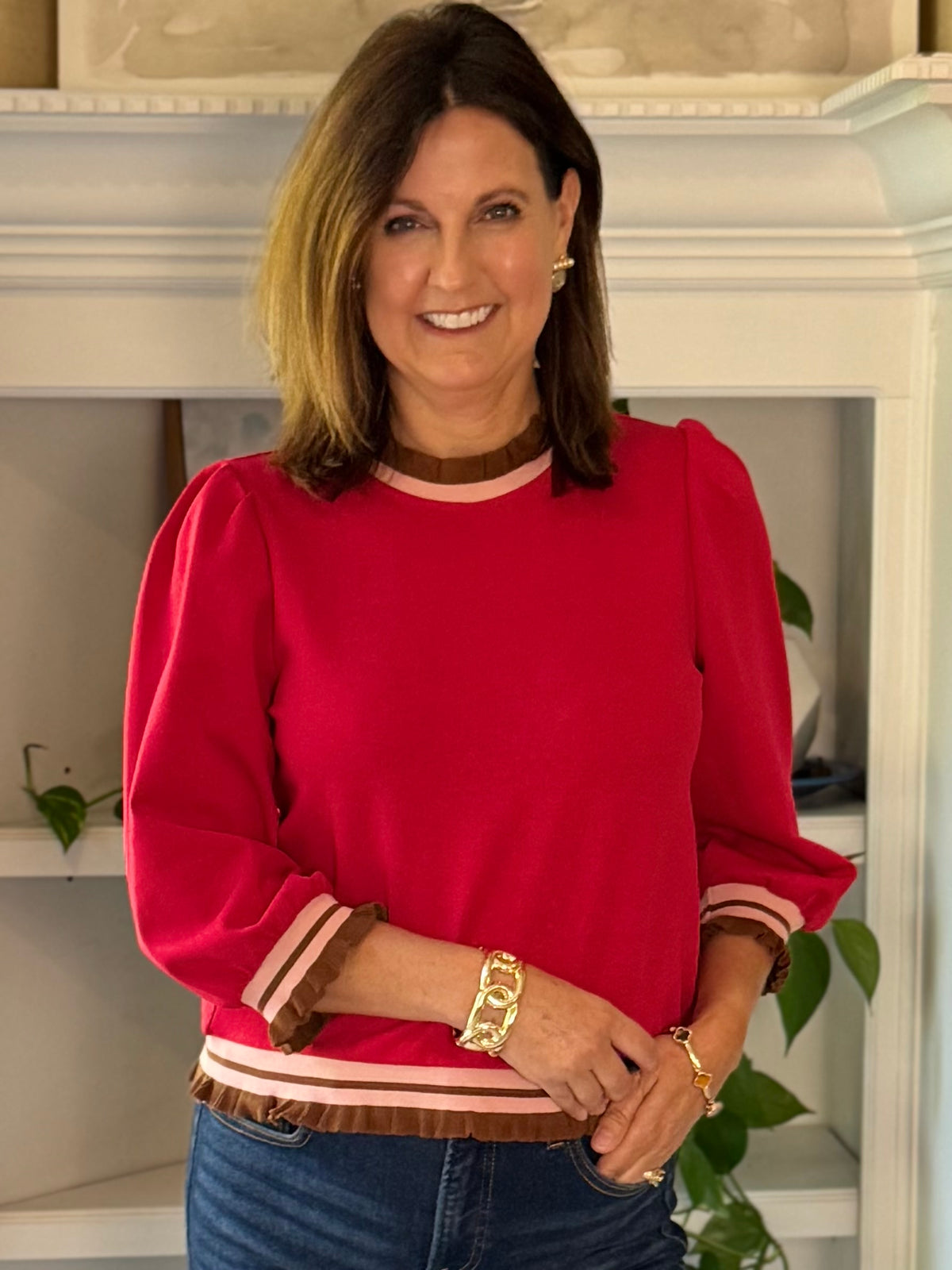 Preppy with a Twist Top - Red