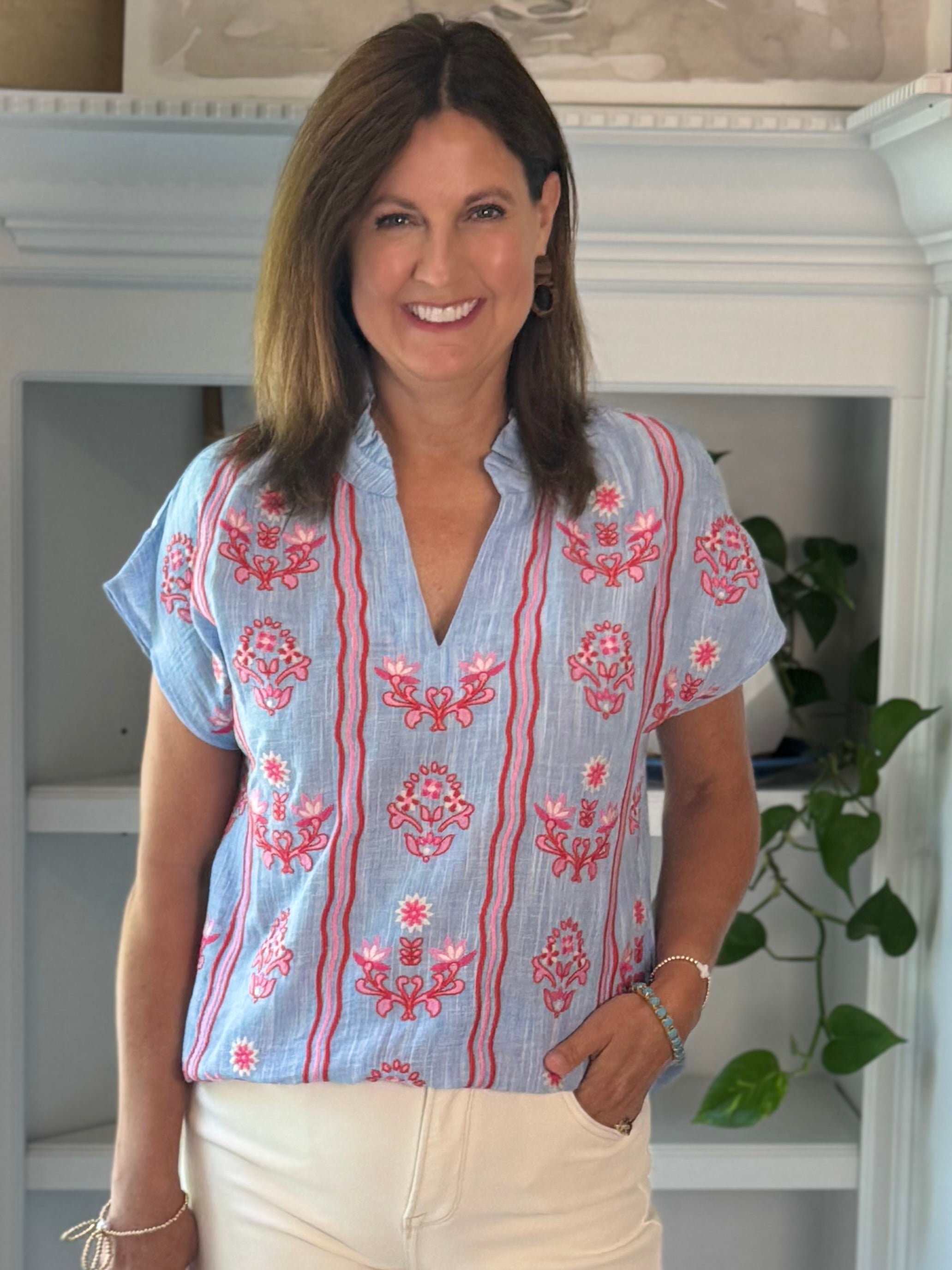 THML Cabana Embroidered Top