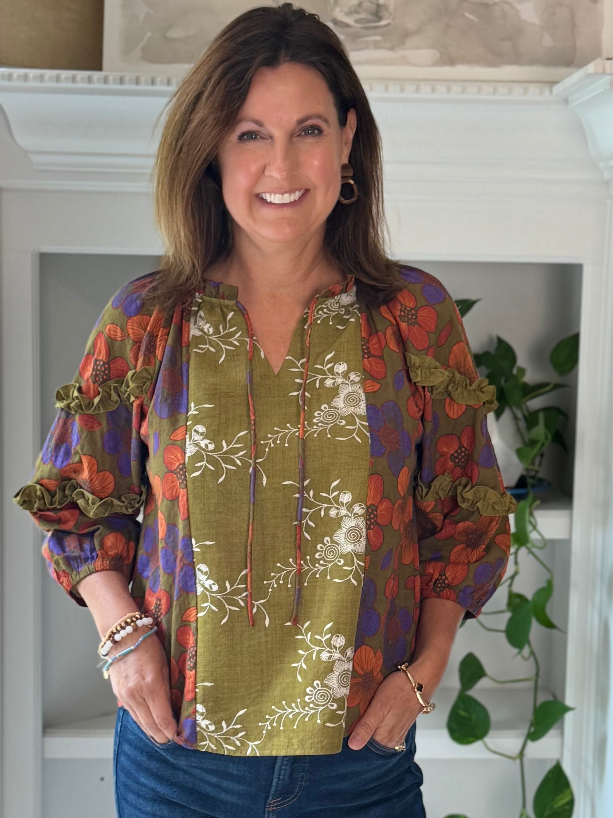 Autumn Collage Floral Top