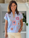 THML Bon Voyage Embroidered Top - Gingham