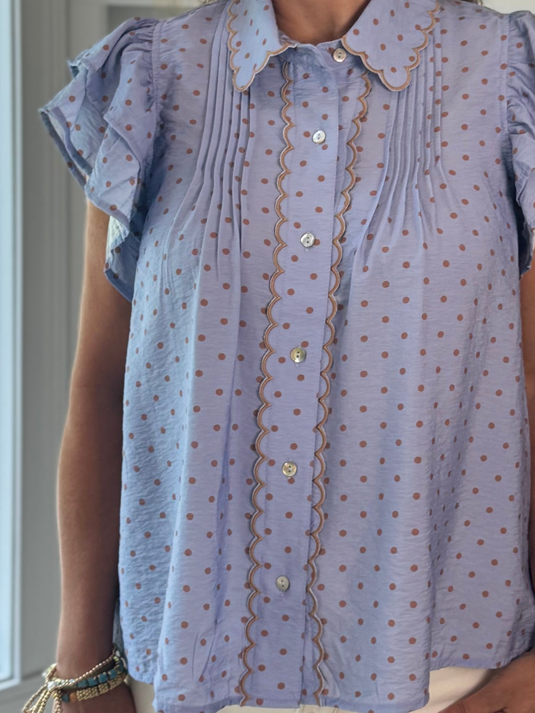 Polka Dot Delight Top - Blue