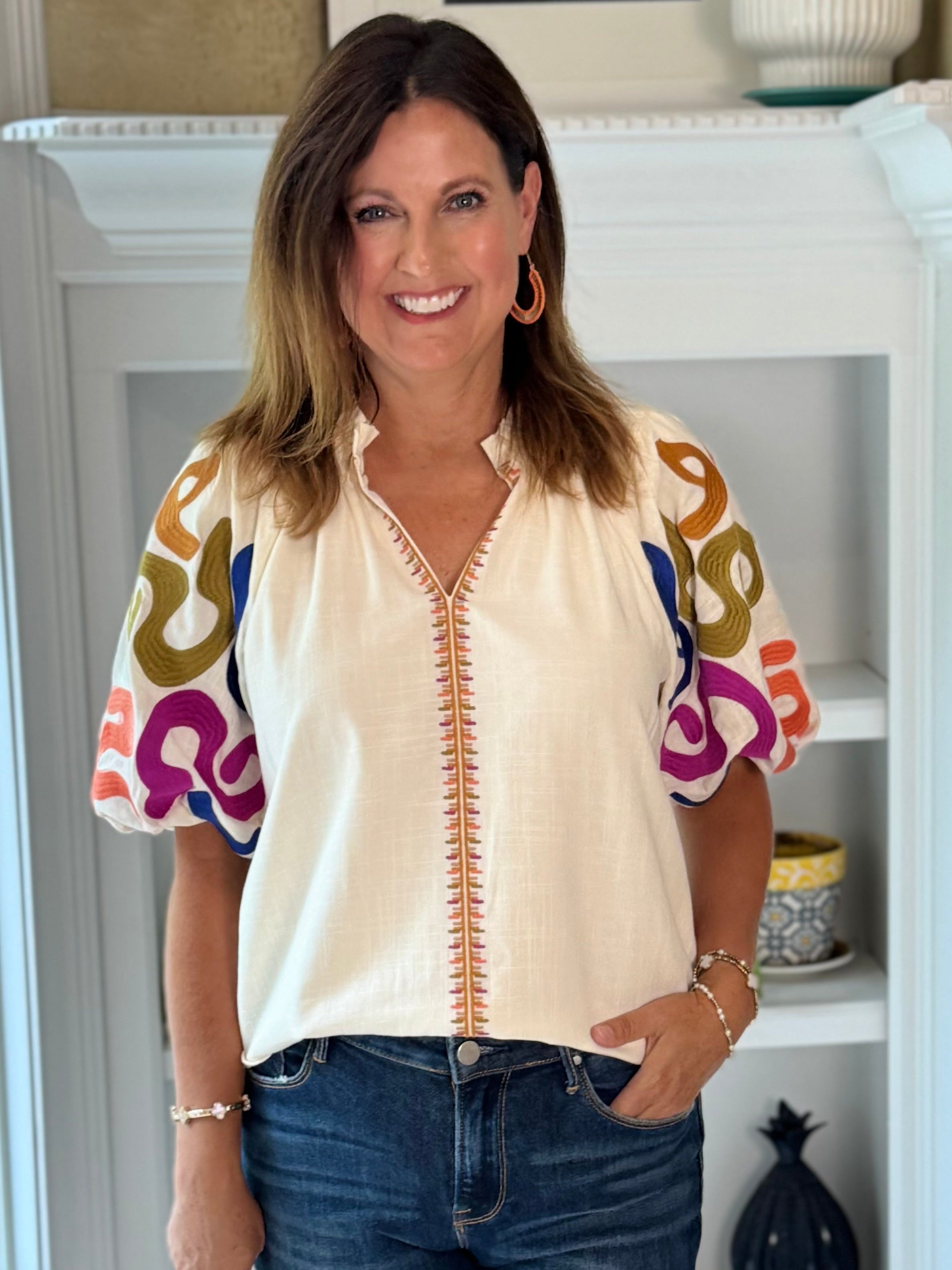 THML Festival Embroidered Top