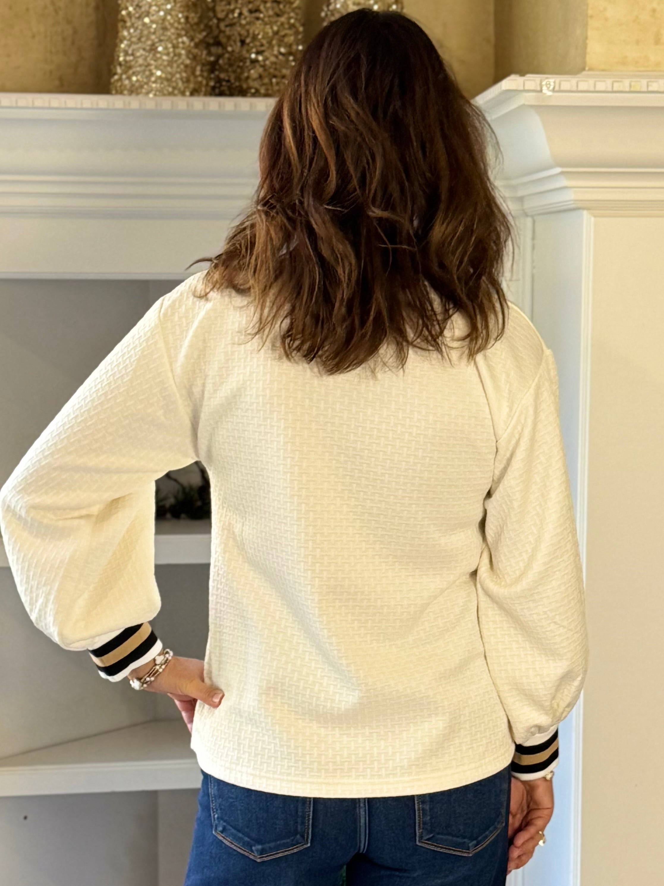 Signature Textured Contrast Top