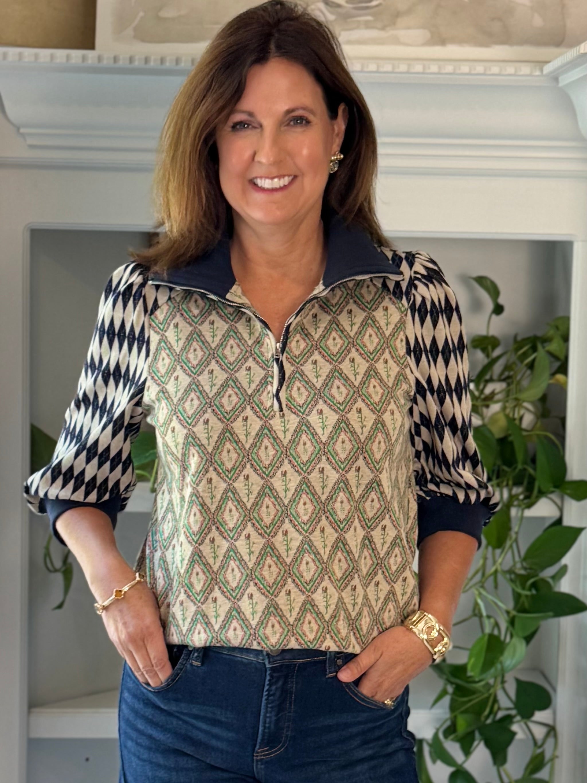 In the Mix Quarter-Zip Top