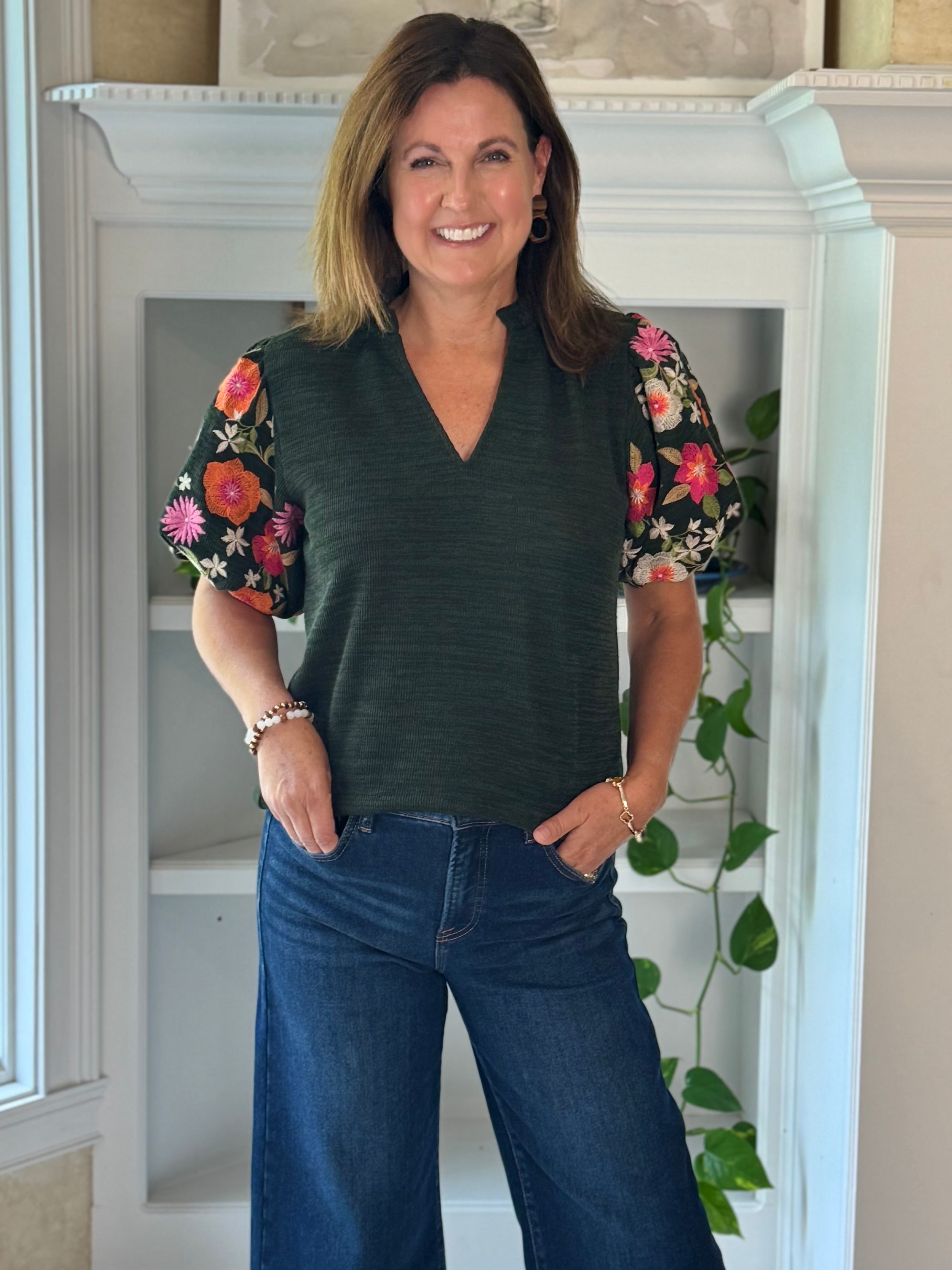 THML Fall in Bloom Embroidered Top