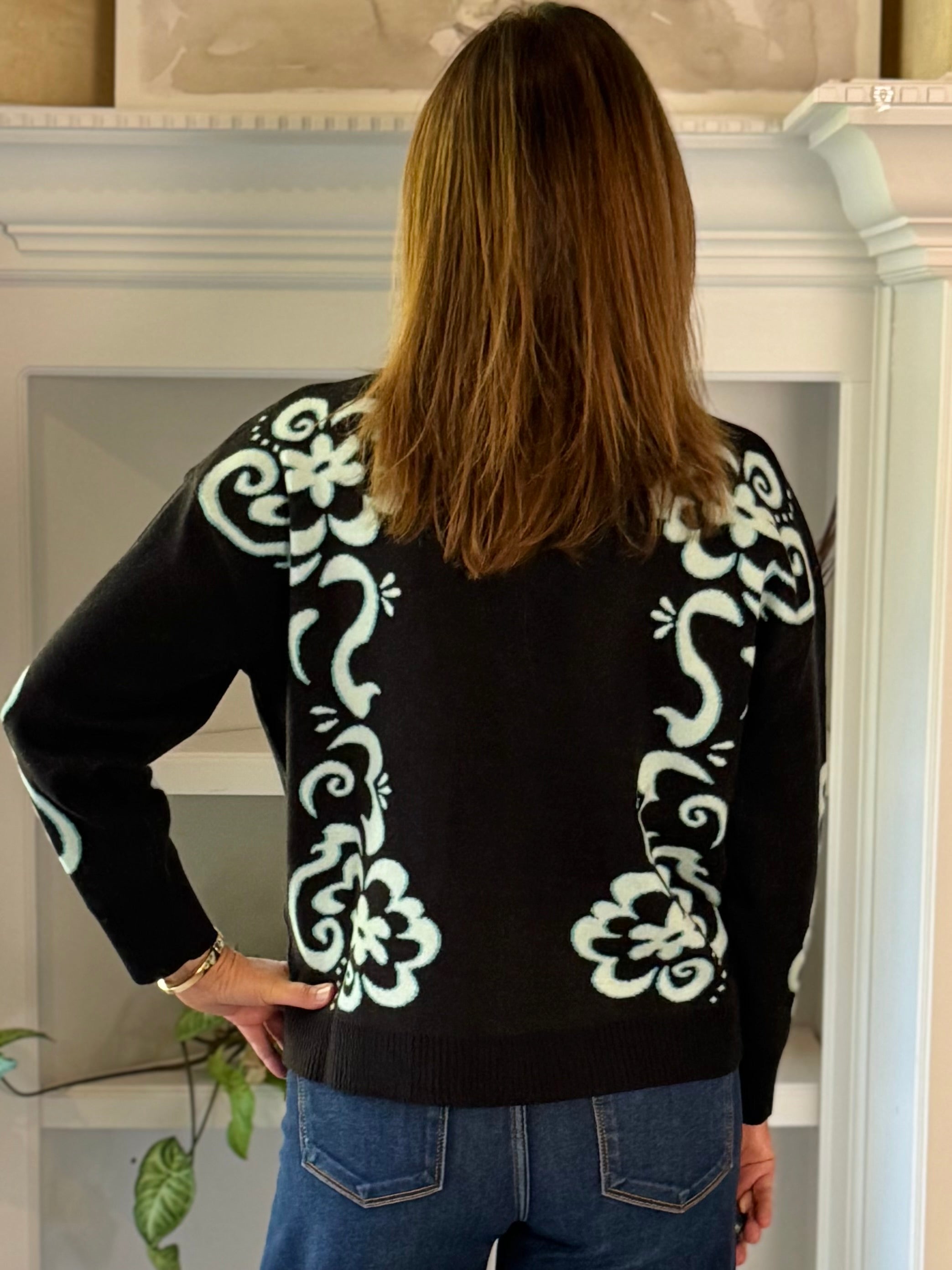 Midnight Floral Sweater