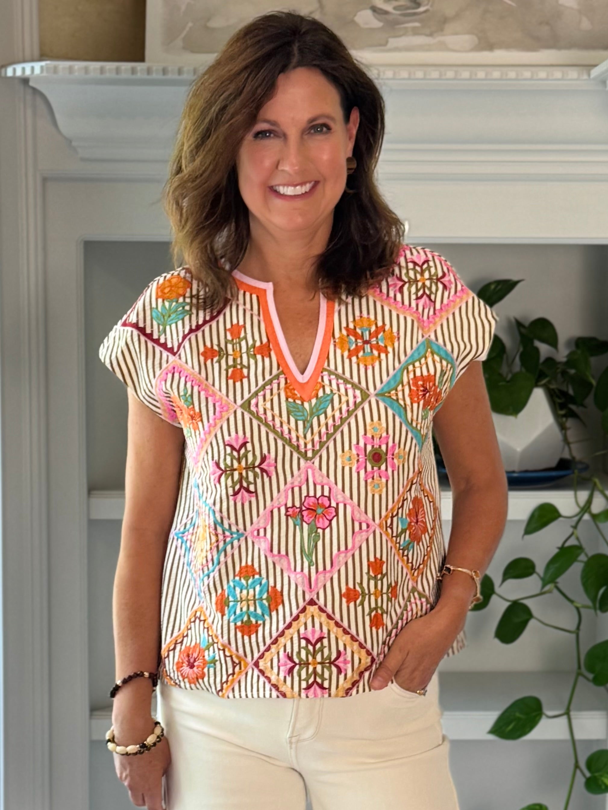 THML Vibrance Embroidered Top
