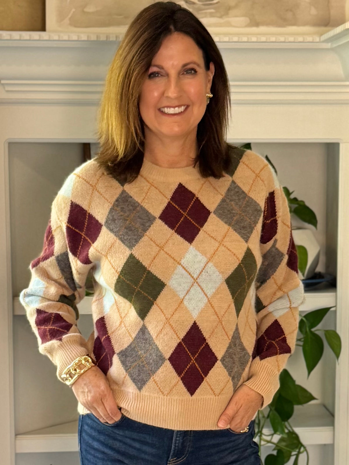 Diamond Days Argyle Sweater