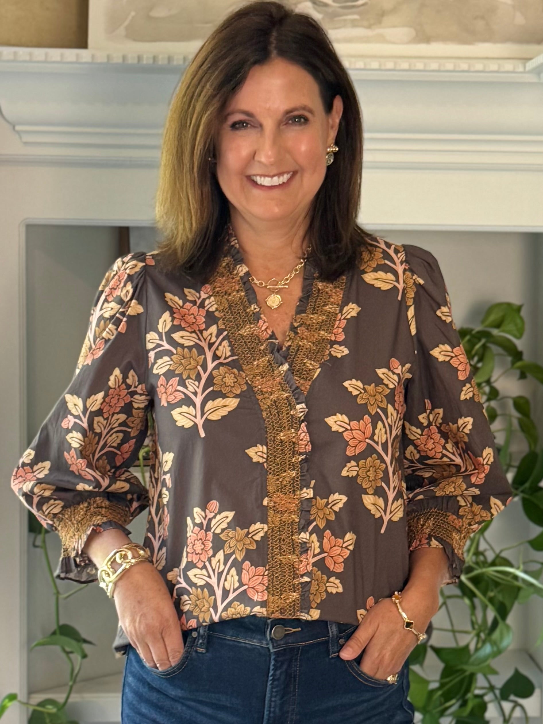 Fall Flourish Floral Top