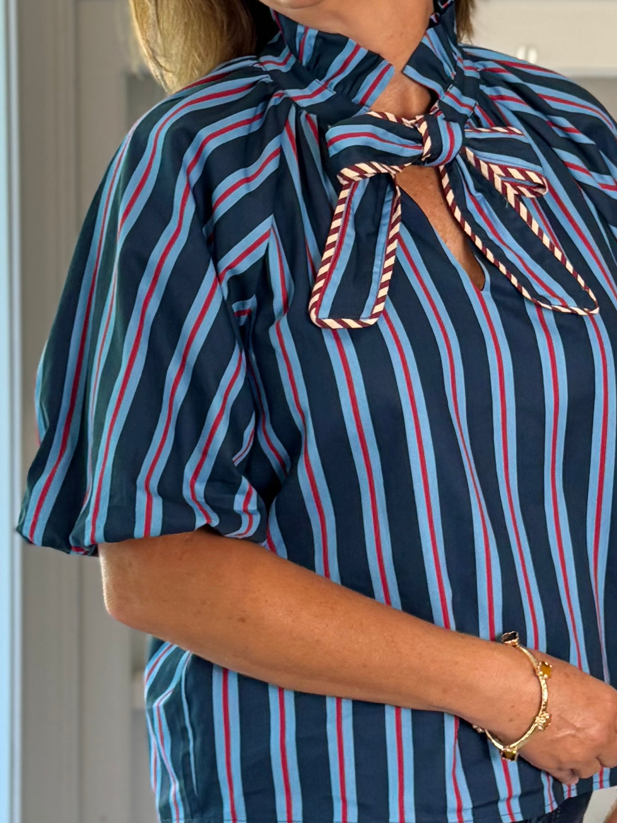 THML Making Waves Striped Tie Top