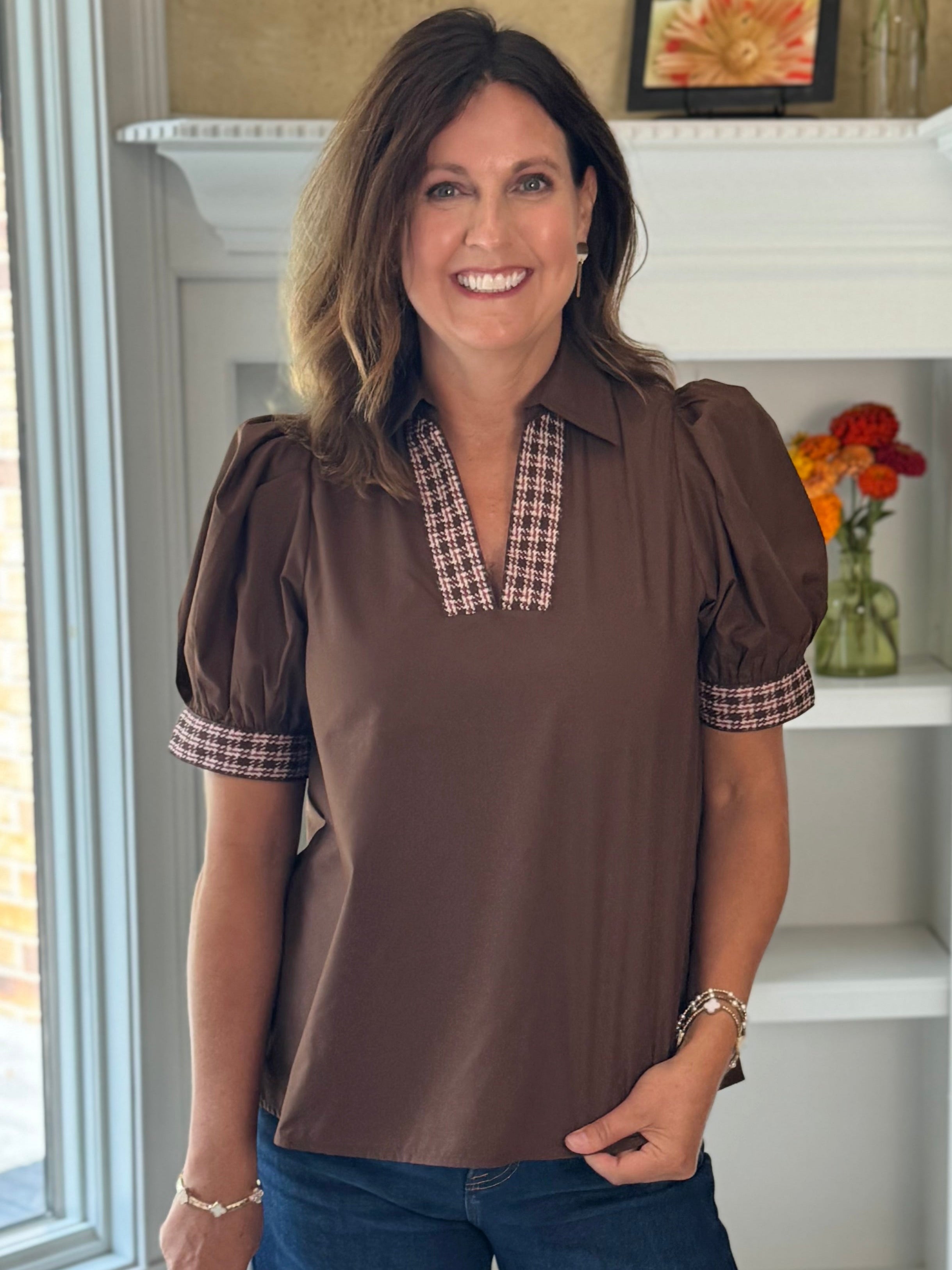 Tweed Trim Top