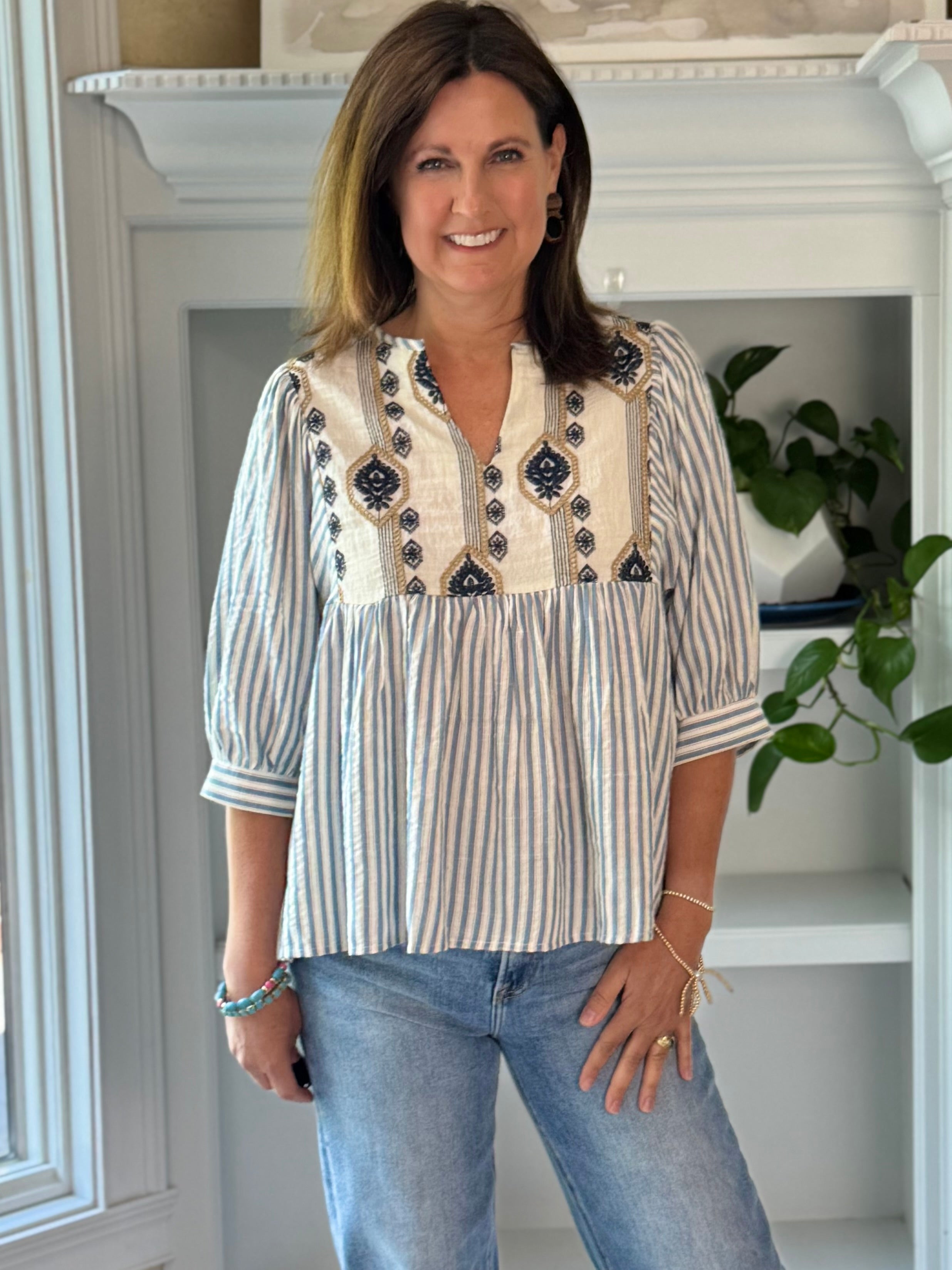 Effortless Artisan Embroidered Top