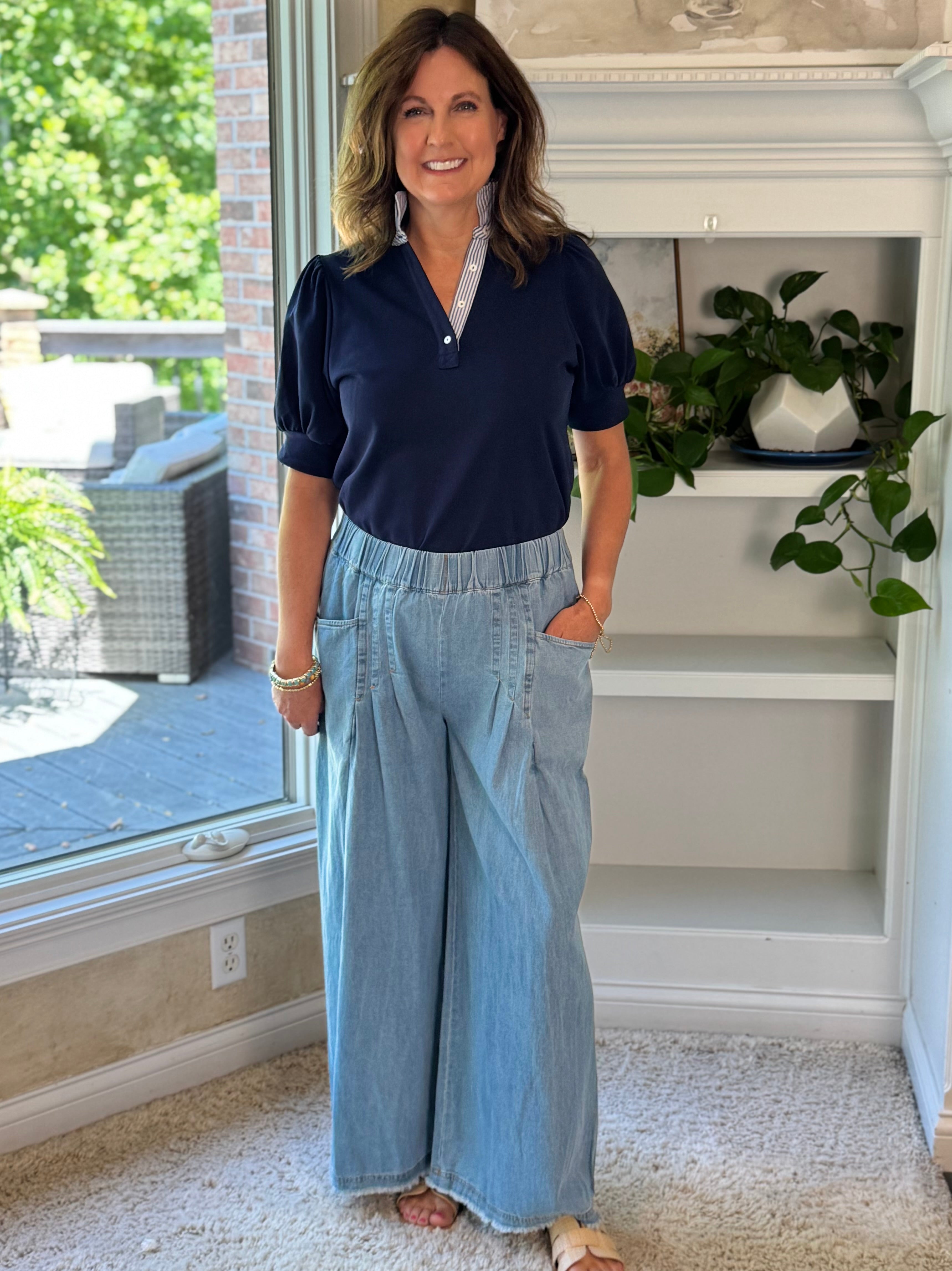 Effortless Wide Leg Denim Pants