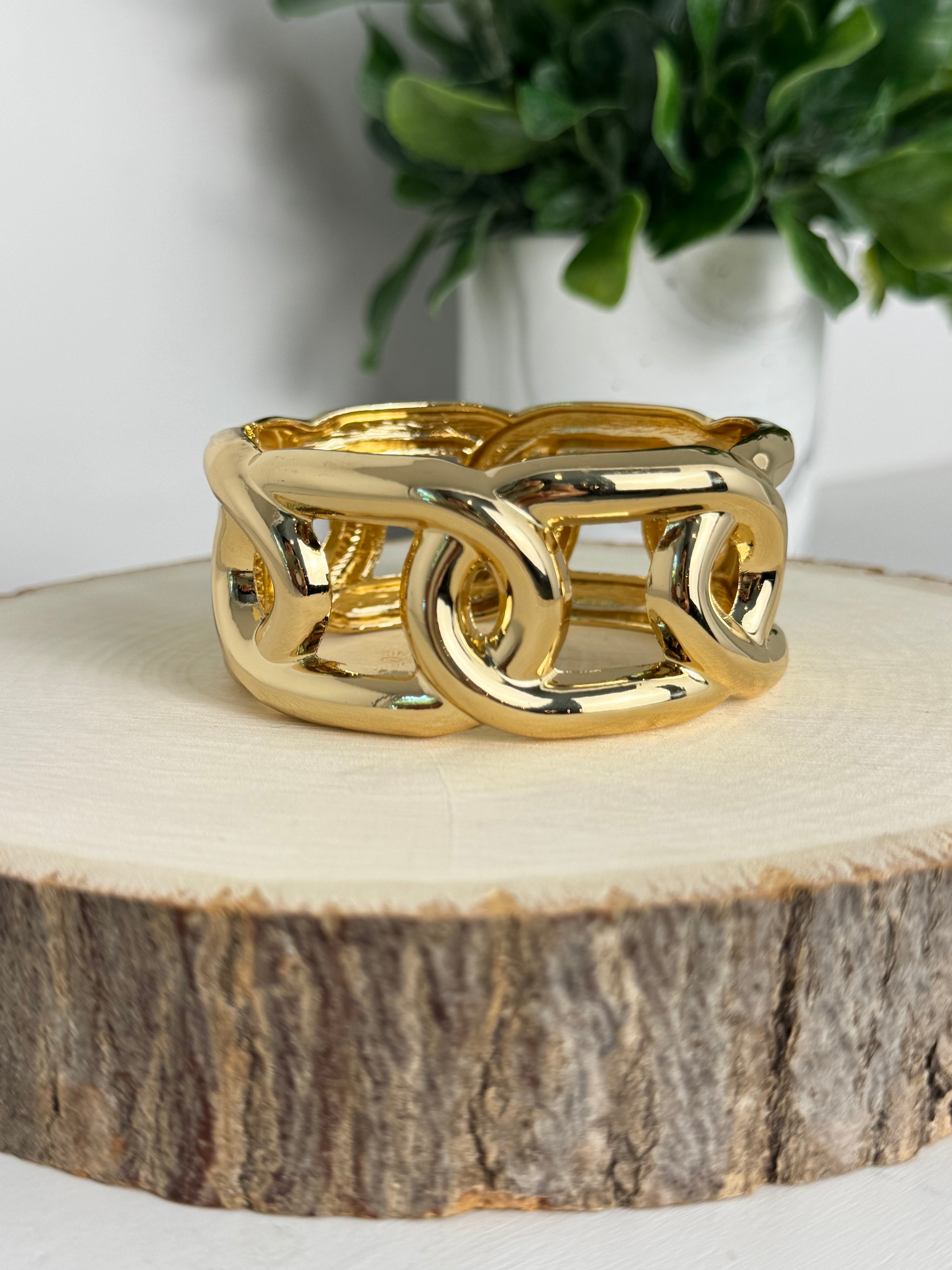 Connections Hinged Bangle Bracelet