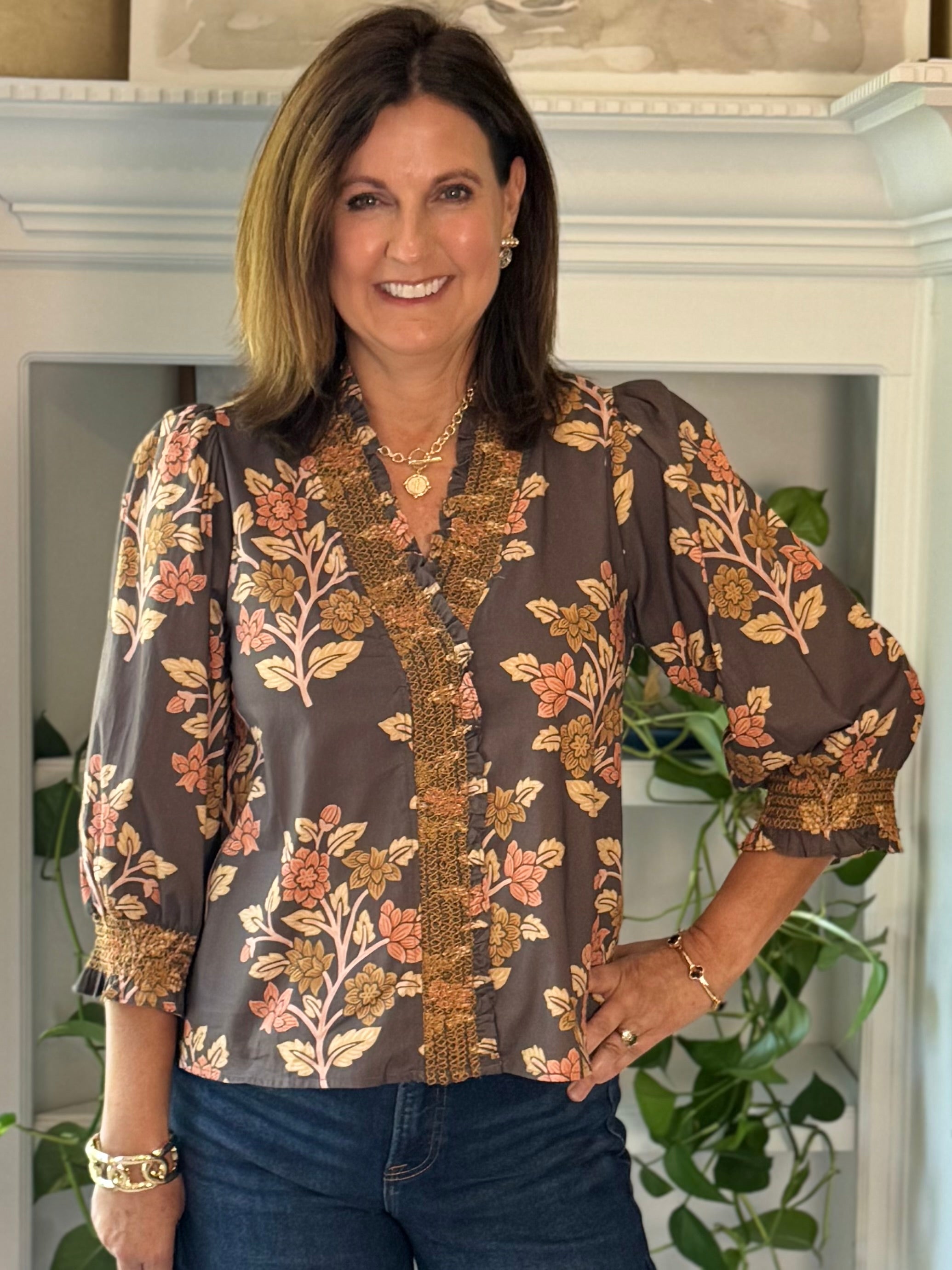 Fall Flourish Floral Top