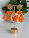 Resort Raffia Earrings – Orange