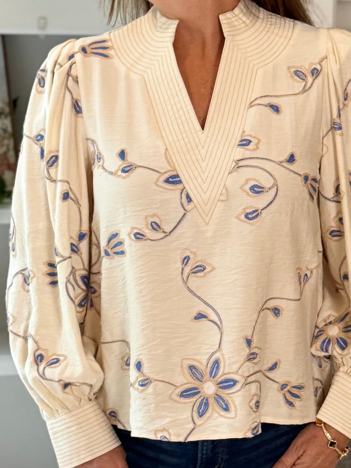 Remarkable Details Embroidered Blouse - Ivory