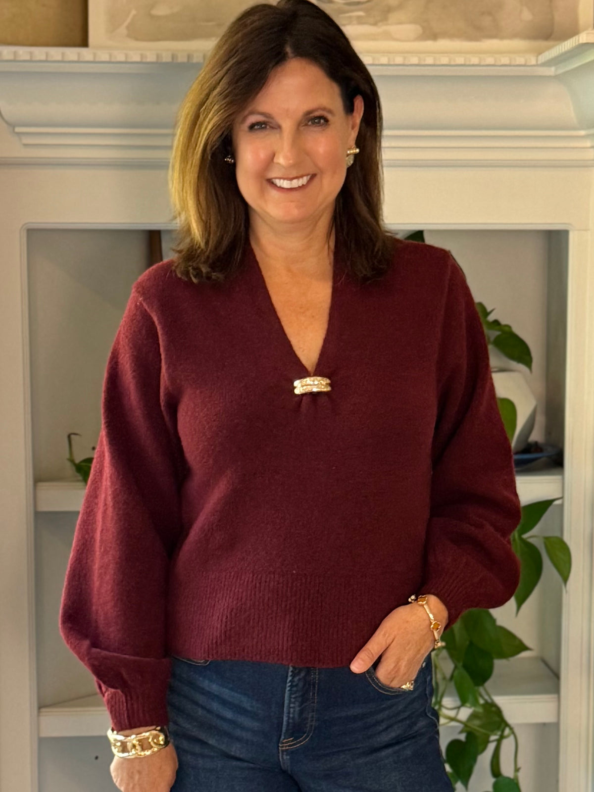 Simply Sophisticated Sweater – Burgundy