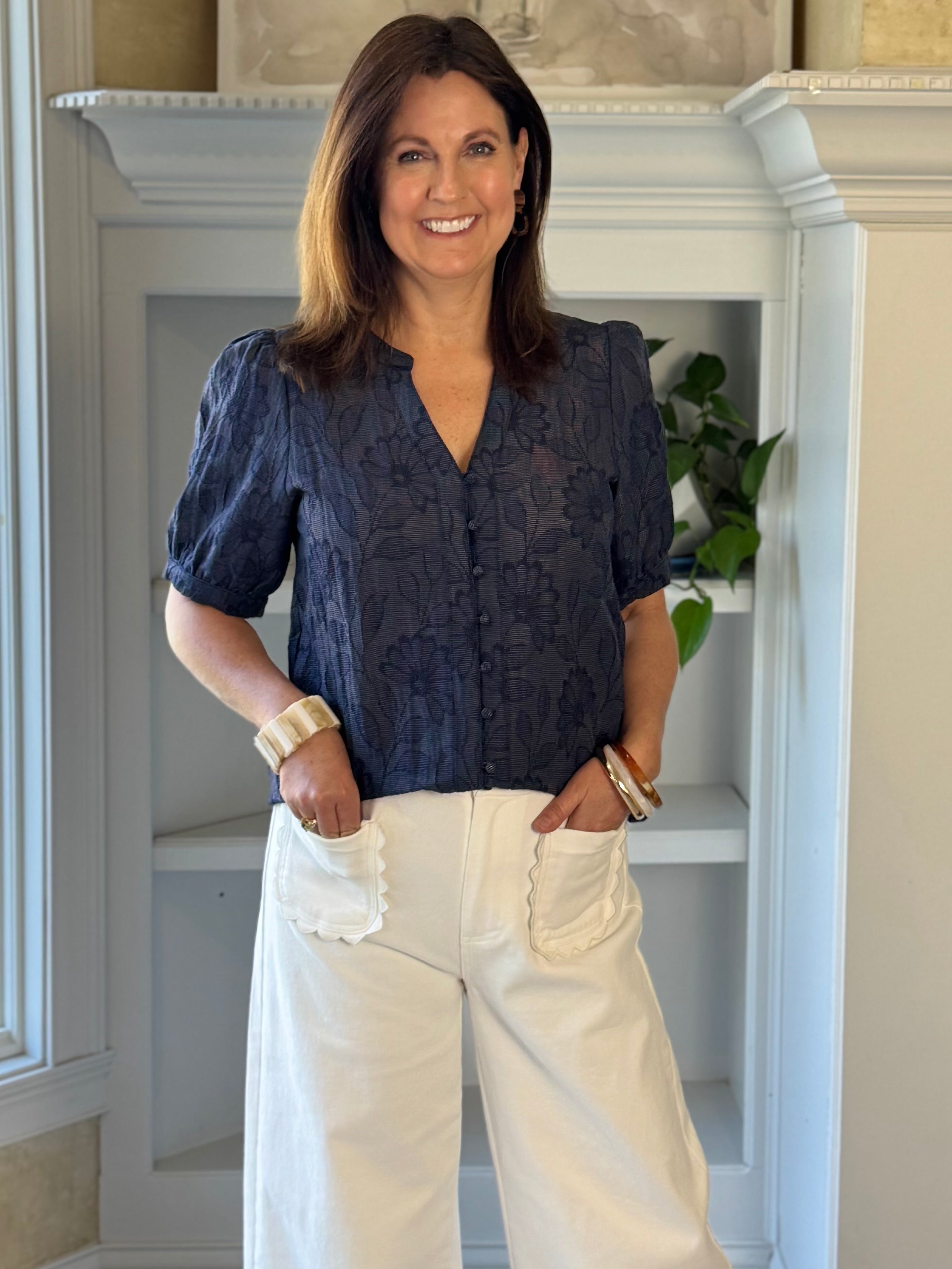 Midnight Textured Blouse