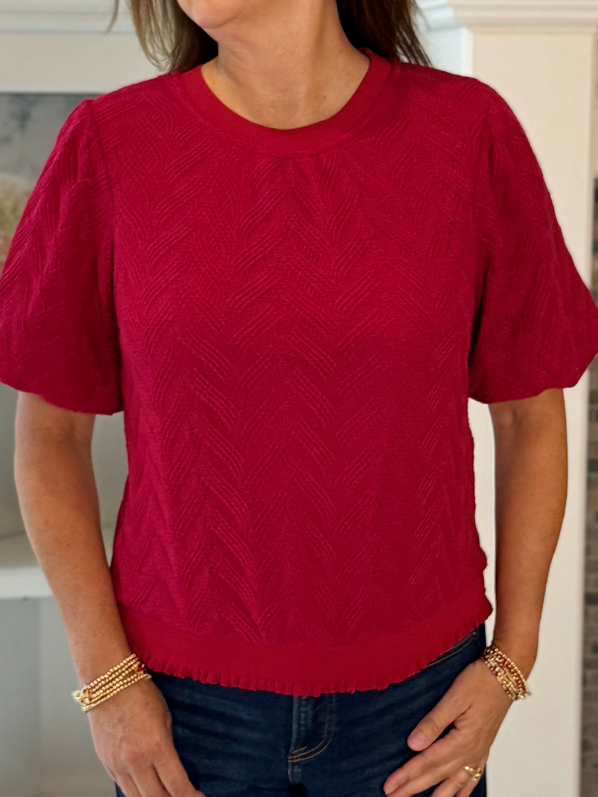 Crimson Crush Knit Top