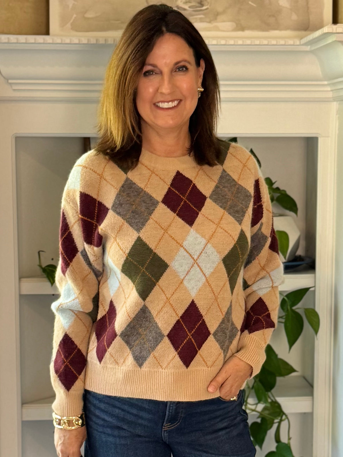 Diamond Days Argyle Sweater