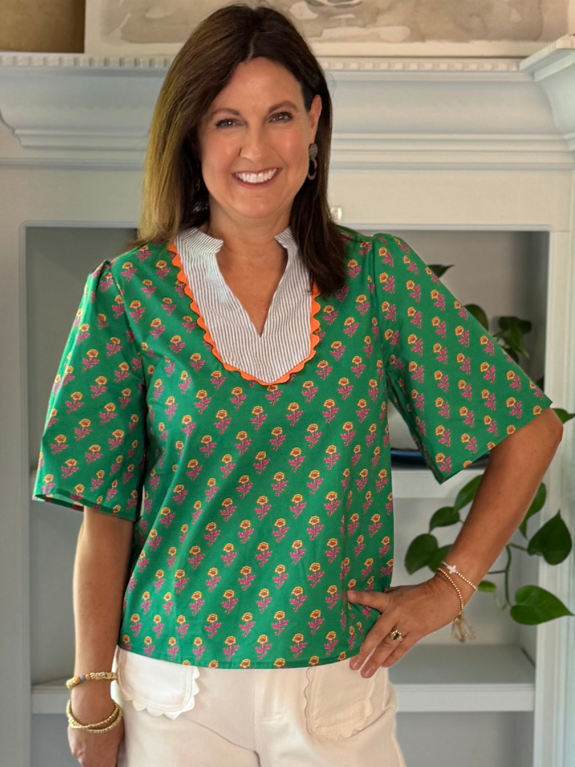 Vibrant Garden Contrast Top