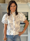 Flourish Print Blouse - White