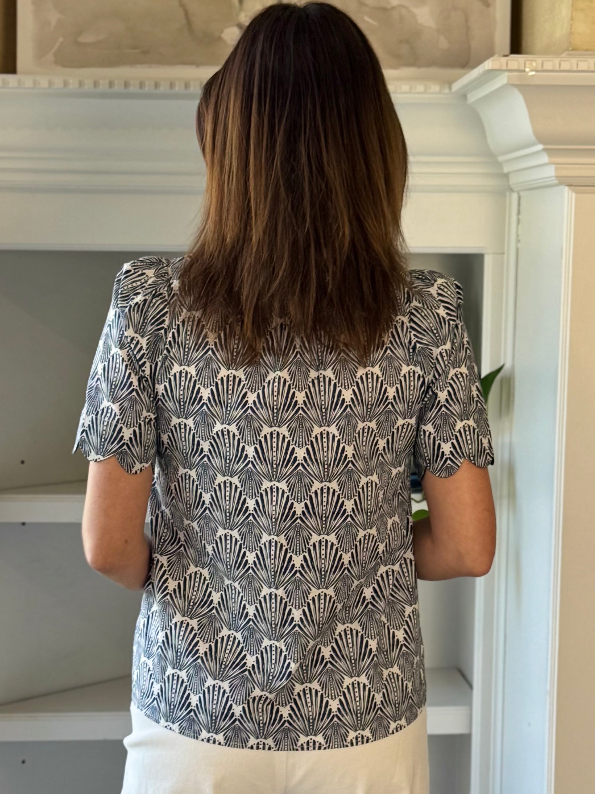 Seaside Fan Print Top