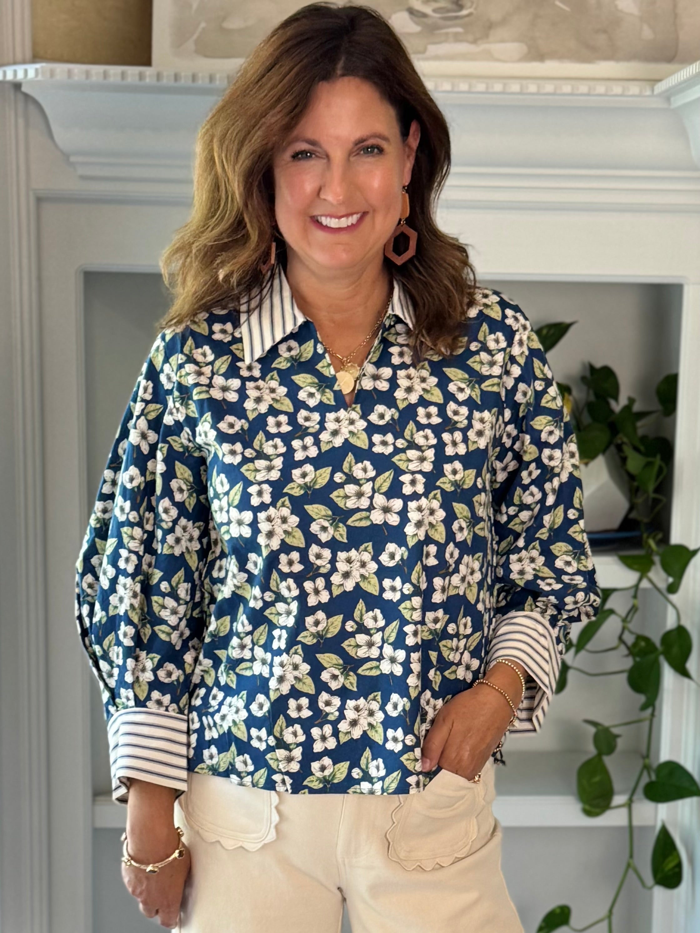 Blue Skies Floral Top