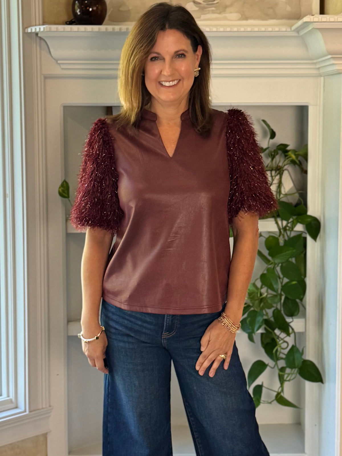 Steal the Scene Fringe Sleeve Top