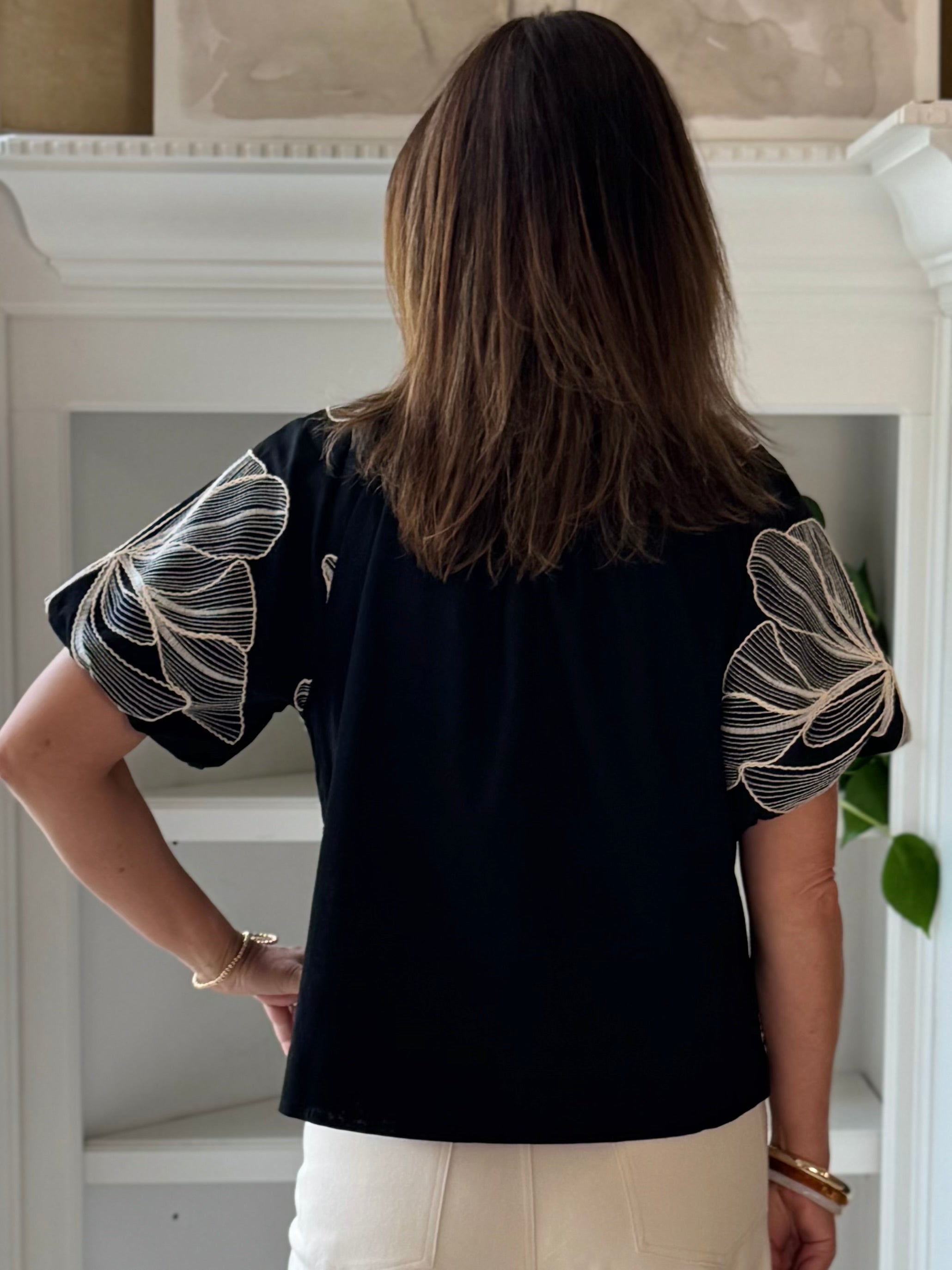 THML Statement Florals Embroidered Top