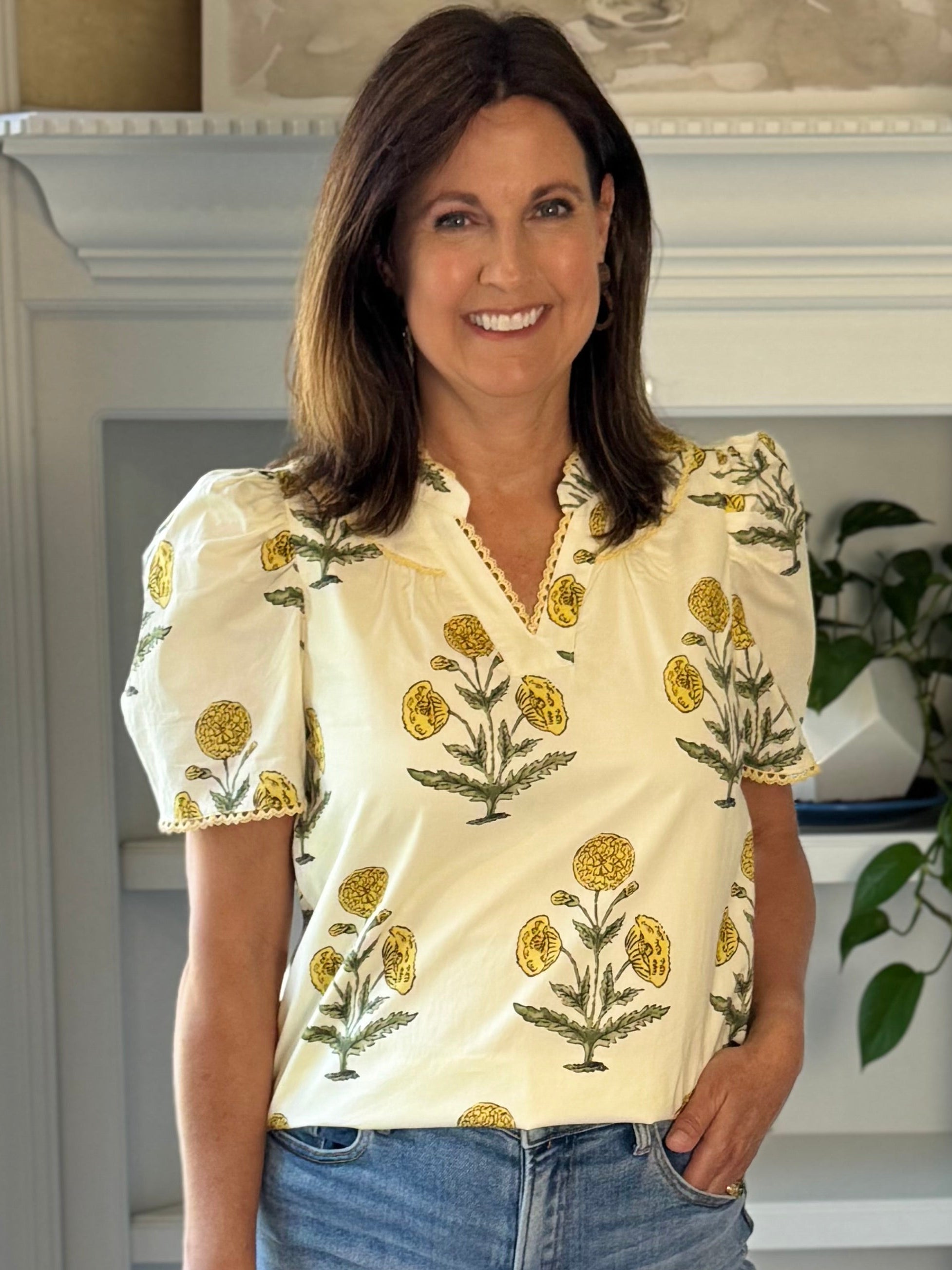 Sunny Side Floral Print Blouse