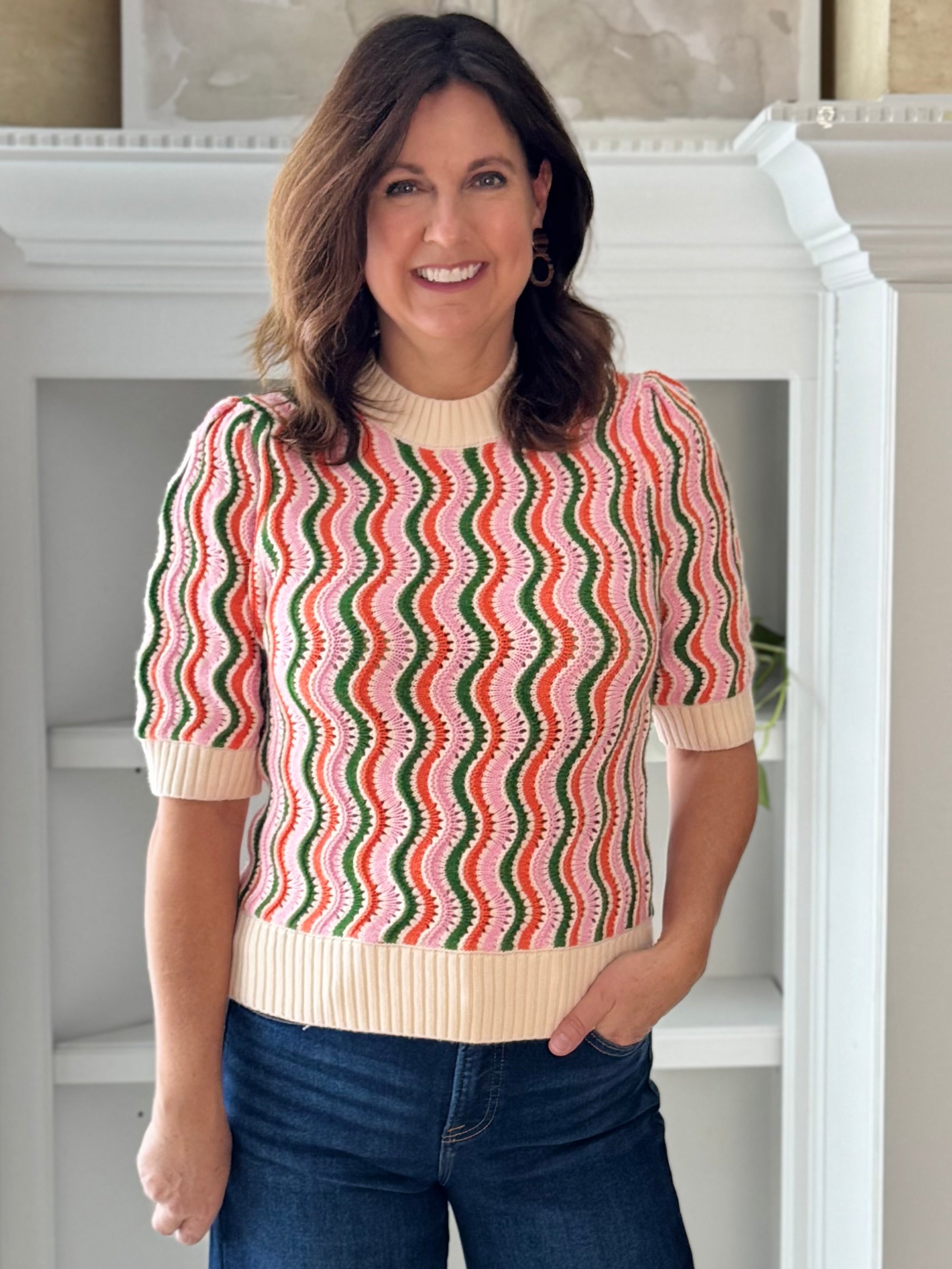 THML Candy Wave Knit Top