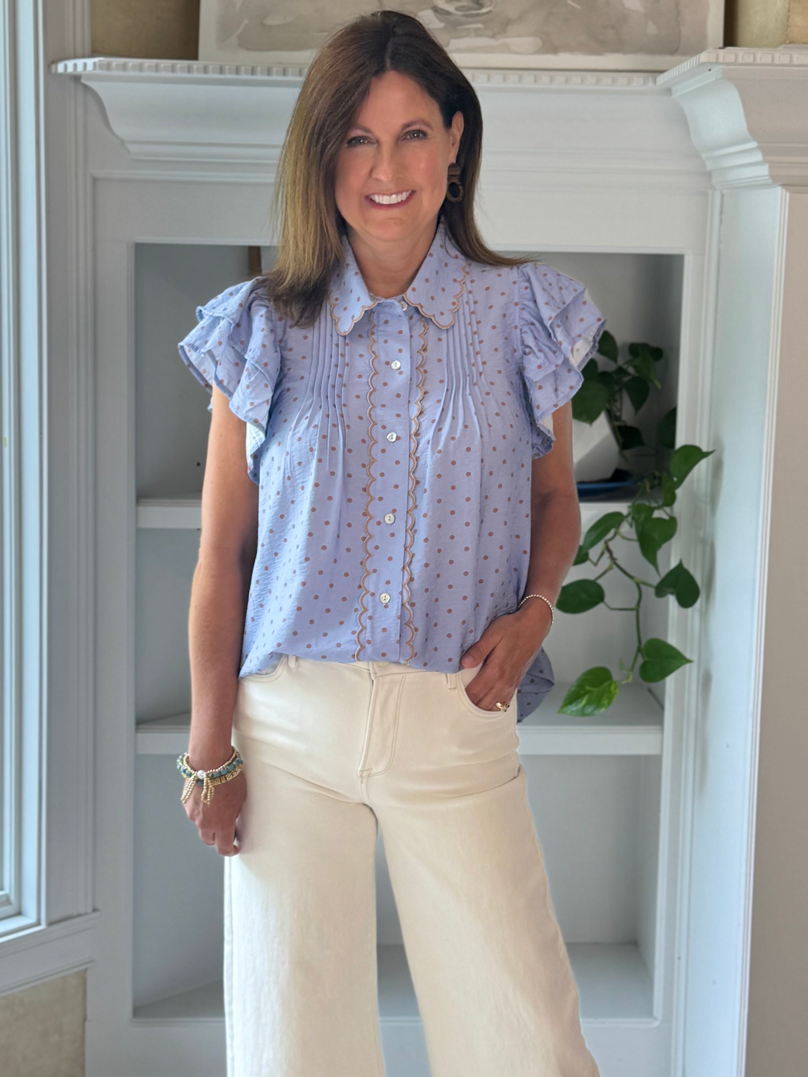 Polka Dot Delight Top - Blue