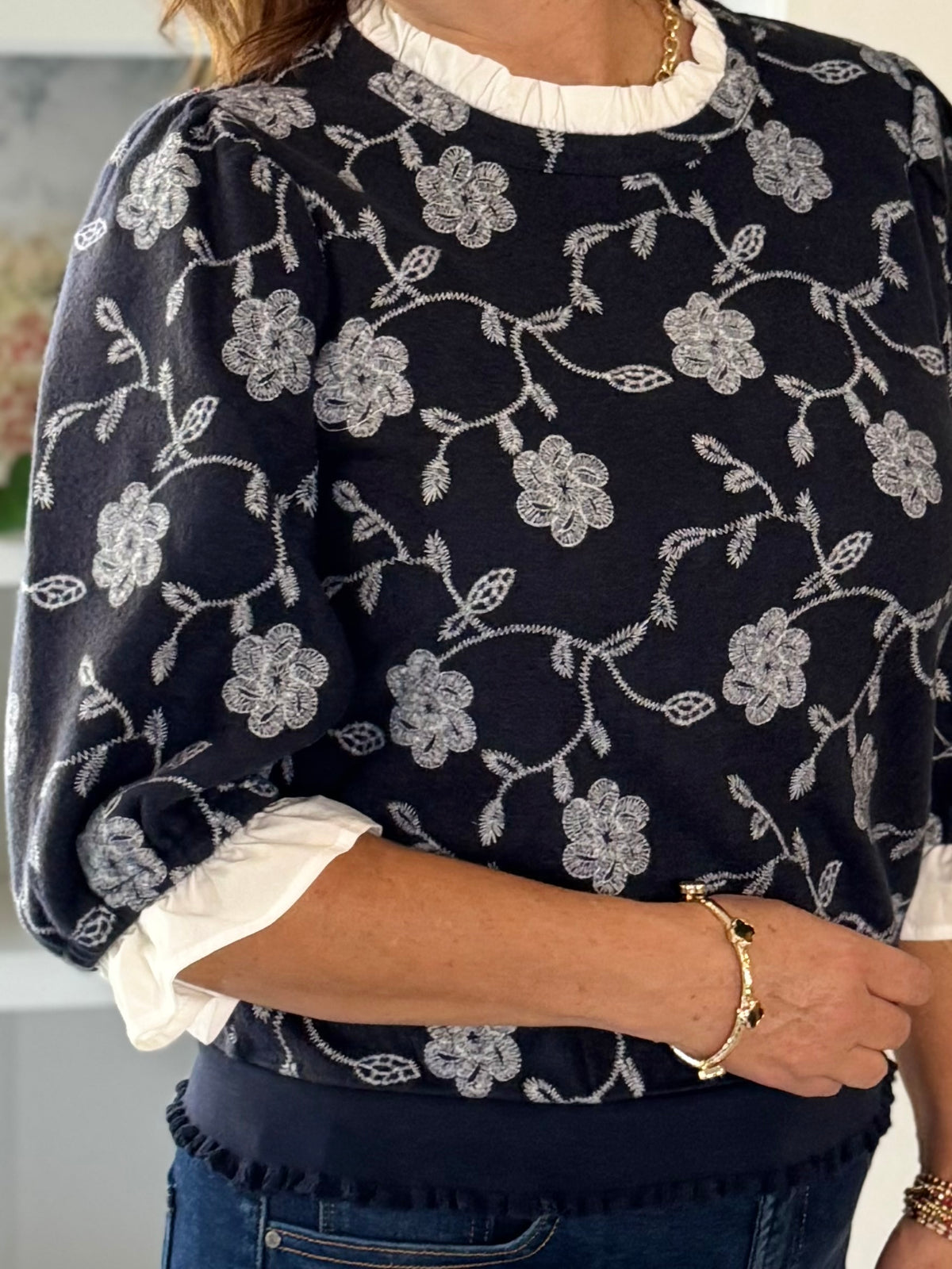 Floral Enchantment Embroidered Top