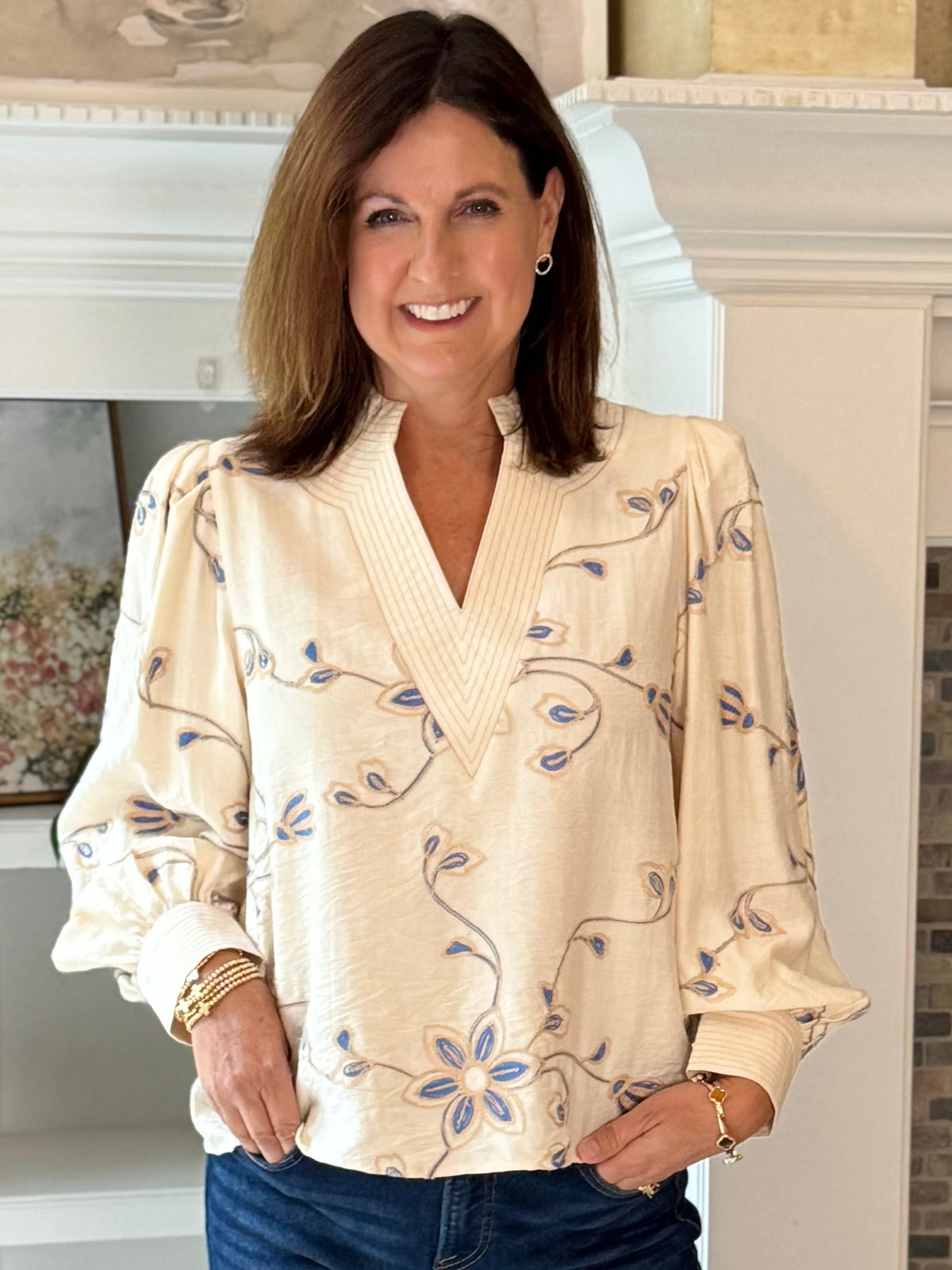 Remarkable Details Embroidered Blouse - Ivory