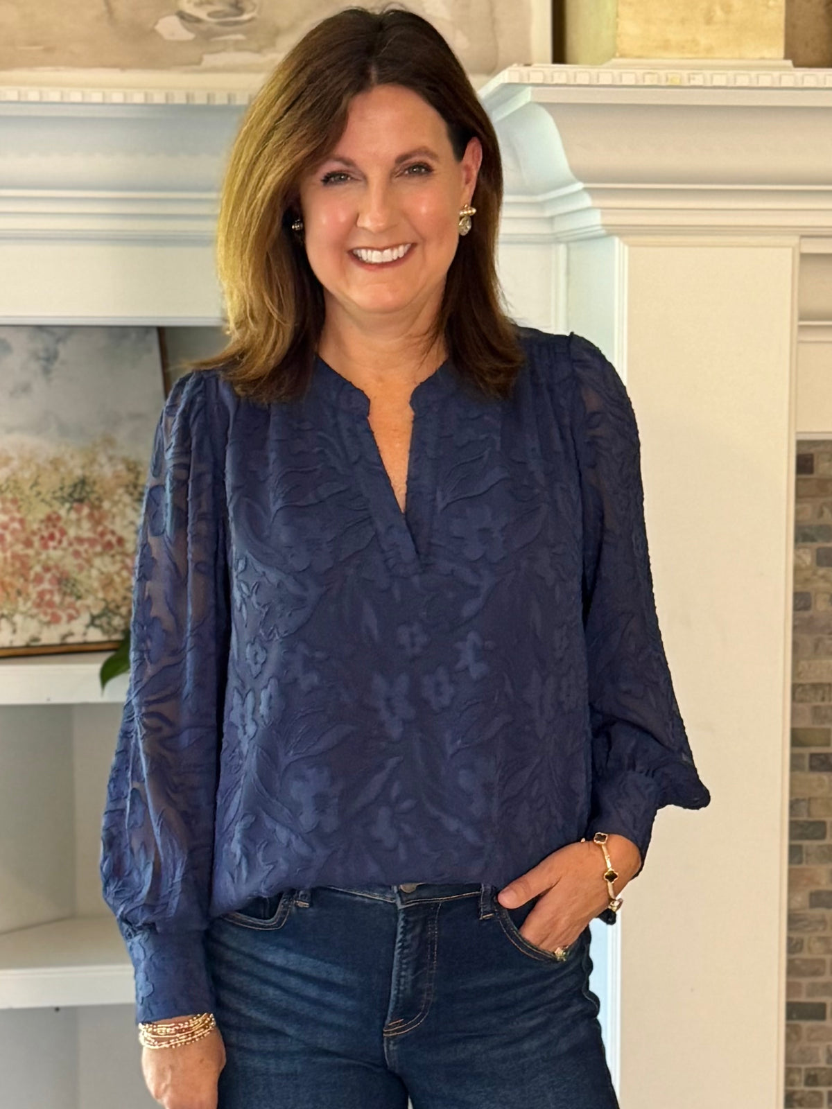 Current Air Just the Occasion Textured Blouse